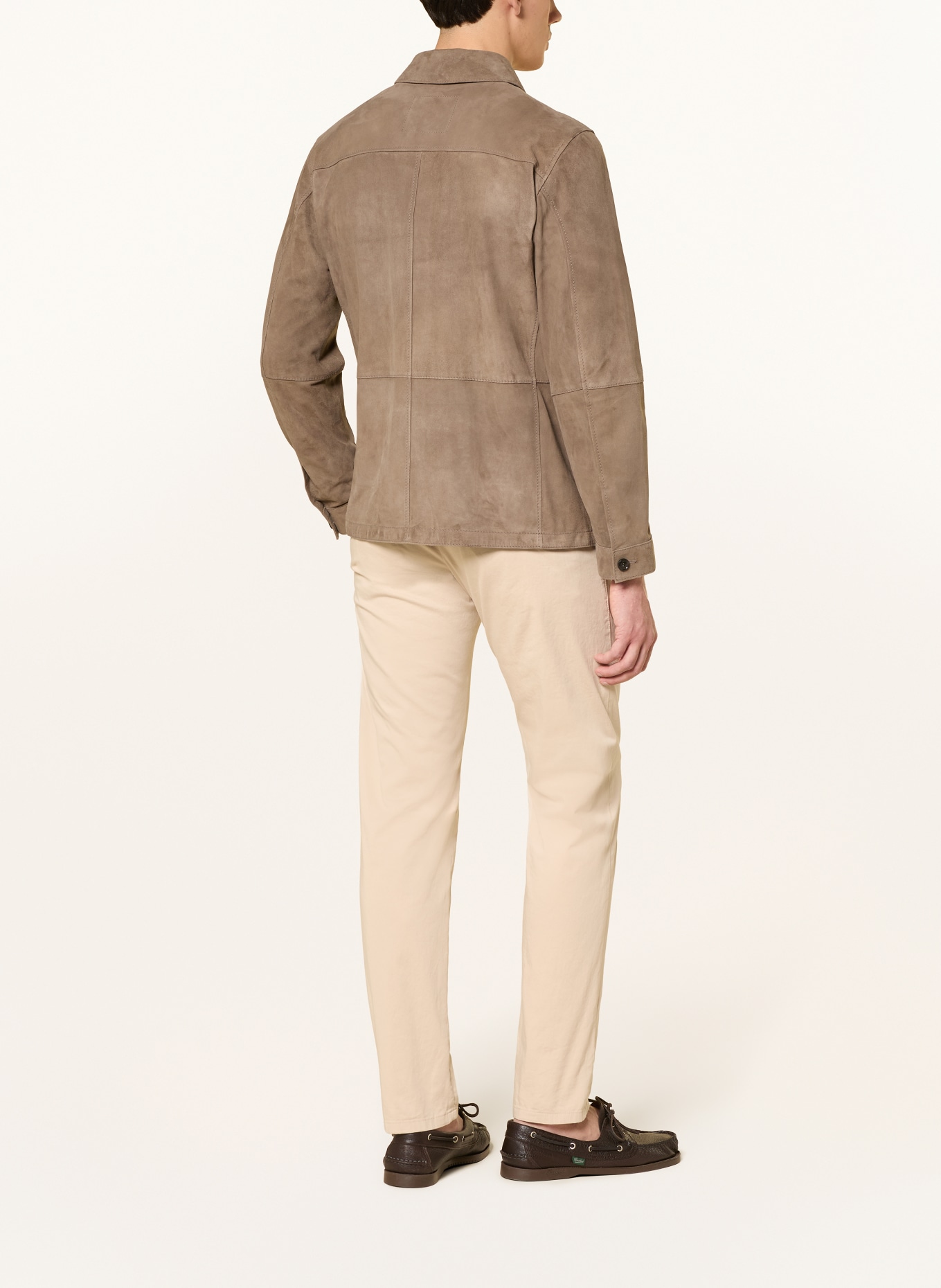 windsor. Leren overjas OLEANO: KAKI