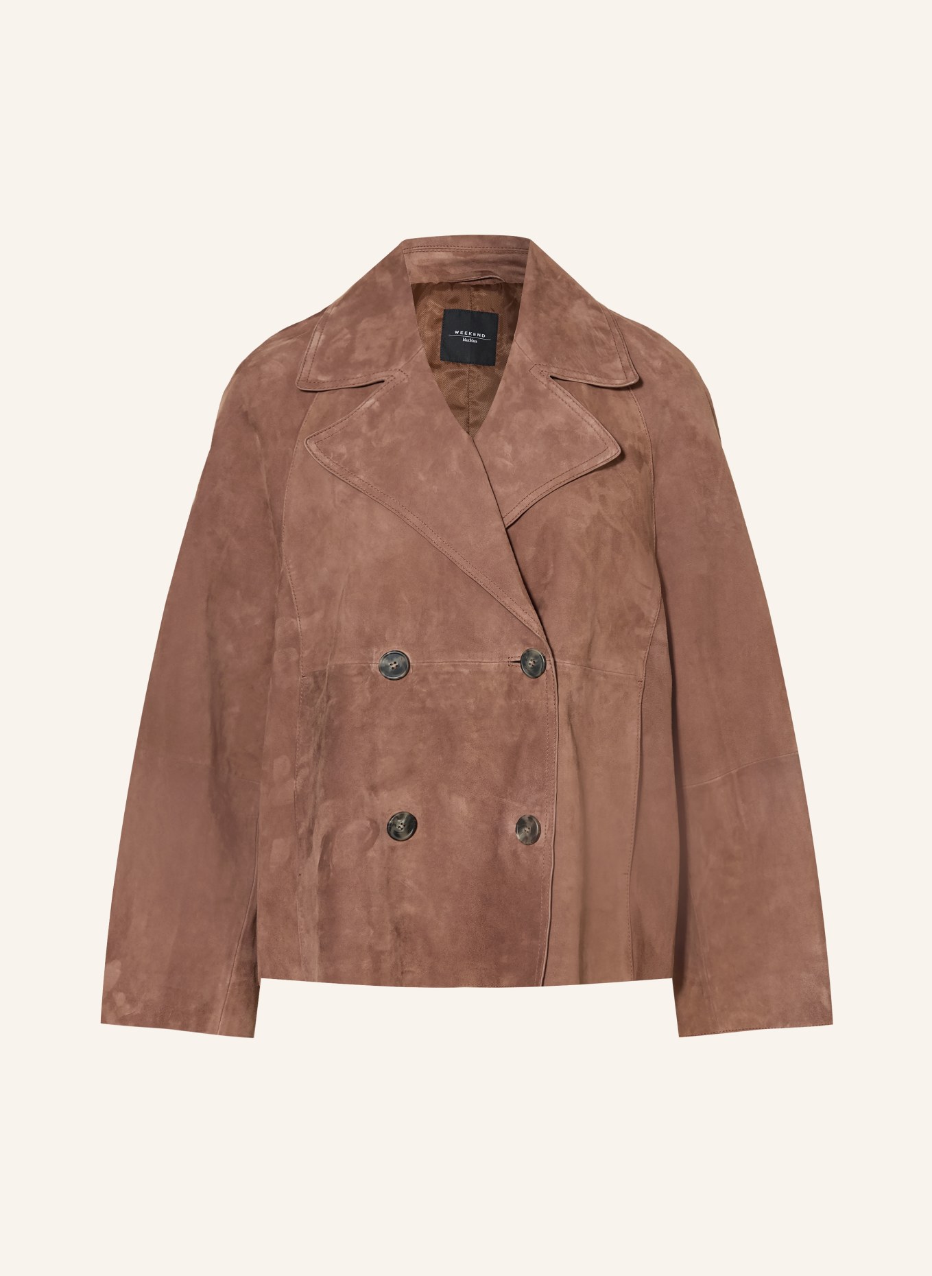 WEEKEND Max Mara Kožená bunda SOSPIRO: HNĚDÁ