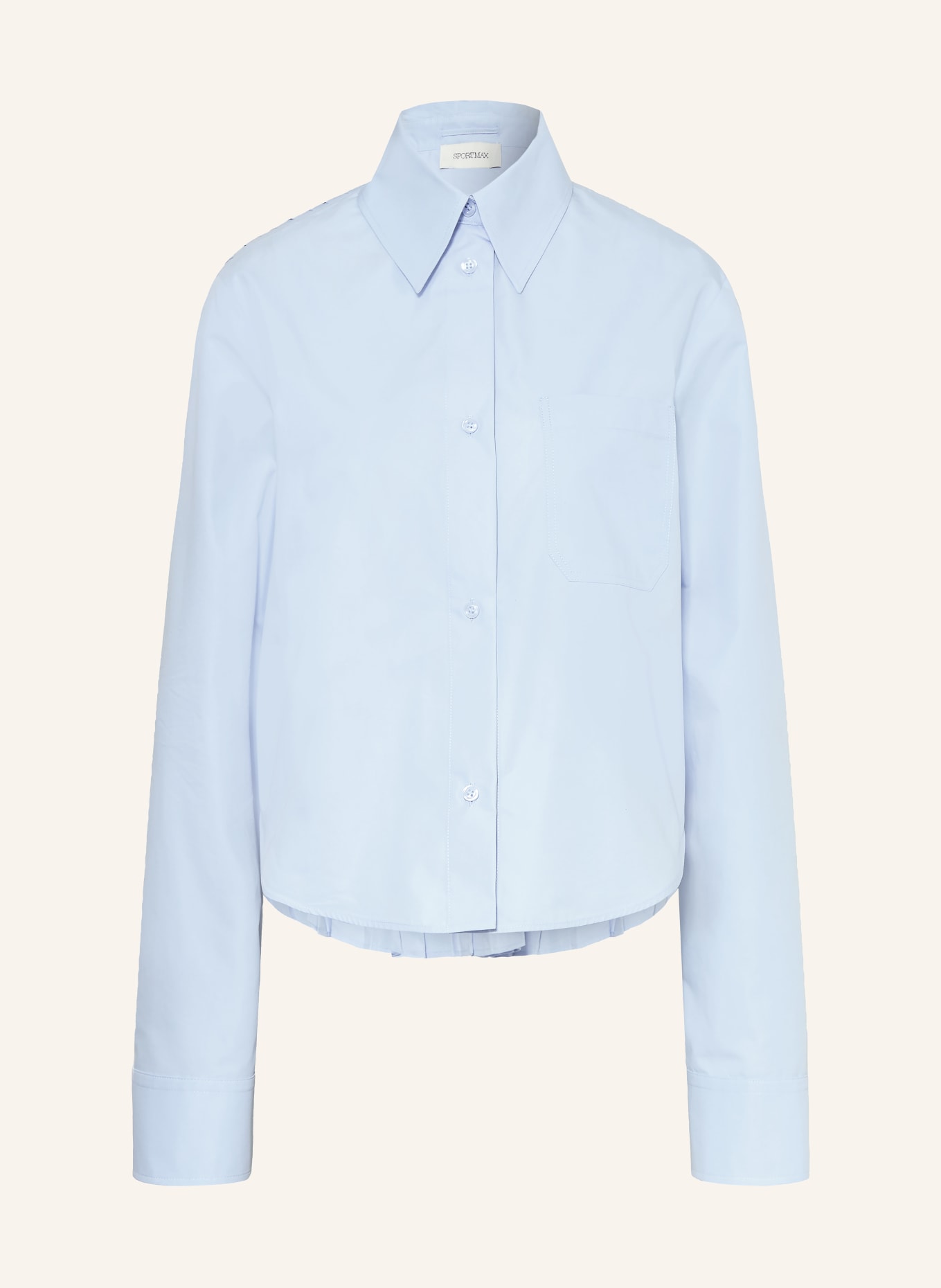 SPORTMAX Hemdbluse CEPPO mit Plissees: HELLBLAU
