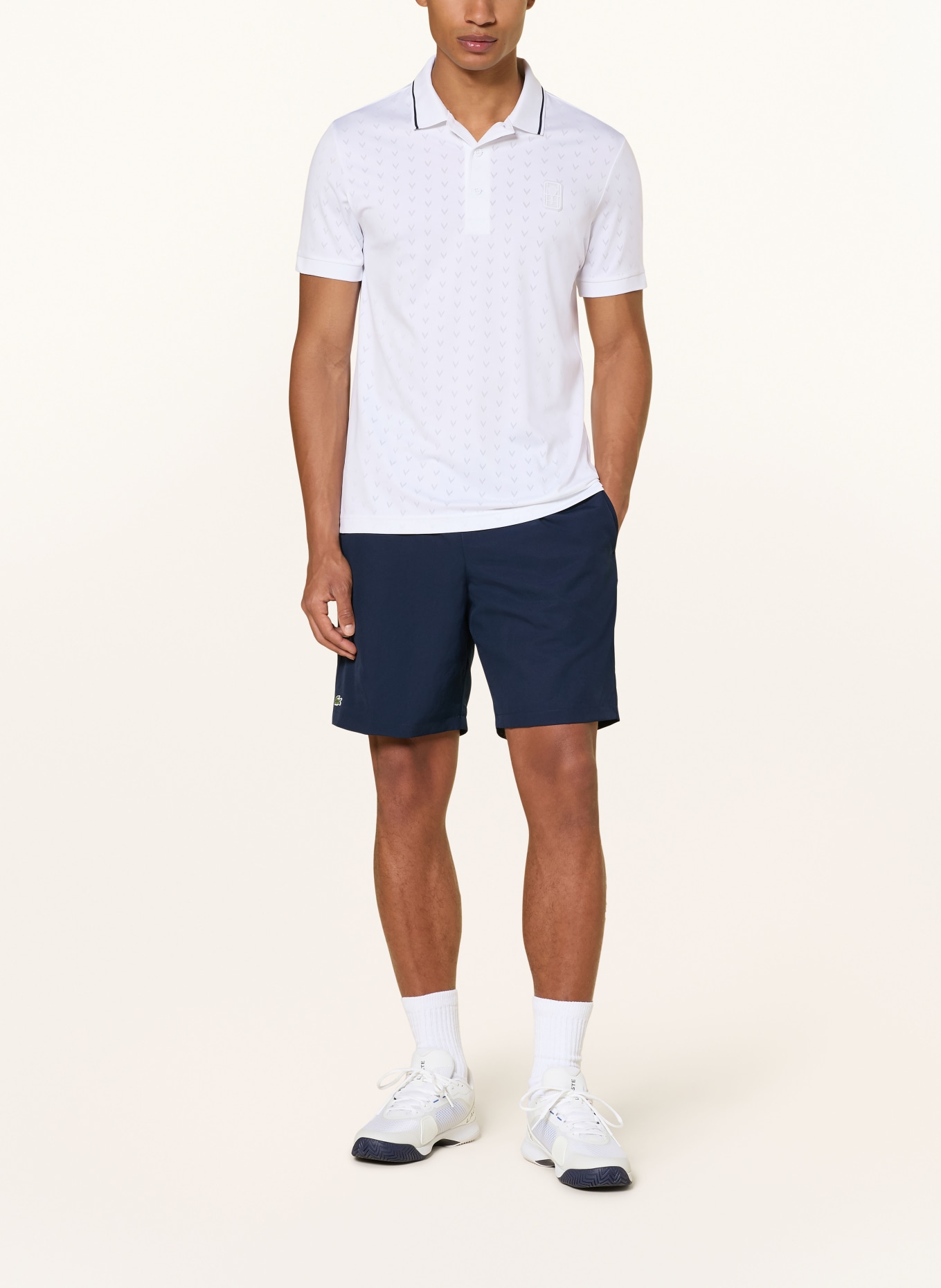 LACOSTE Polo fonctionnel: BLANC / NOIR