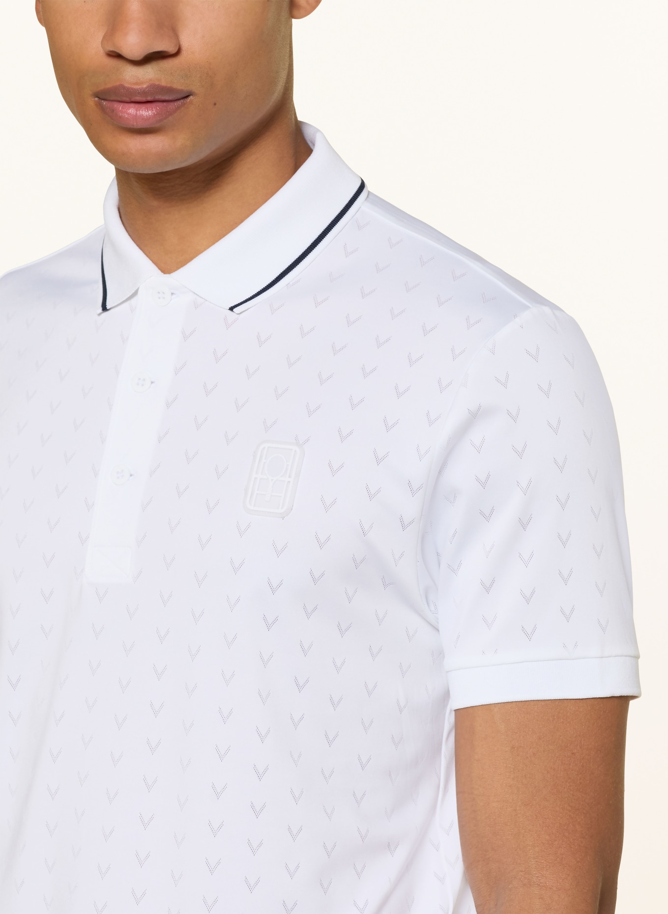 LACOSTE Polo fonctionnel: BLANC / NOIR