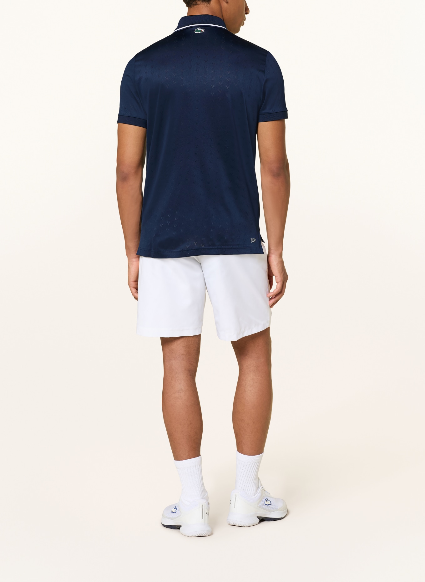 LACOSTE Polo fonctionnel: BLEU FONCÉ / BLANC
