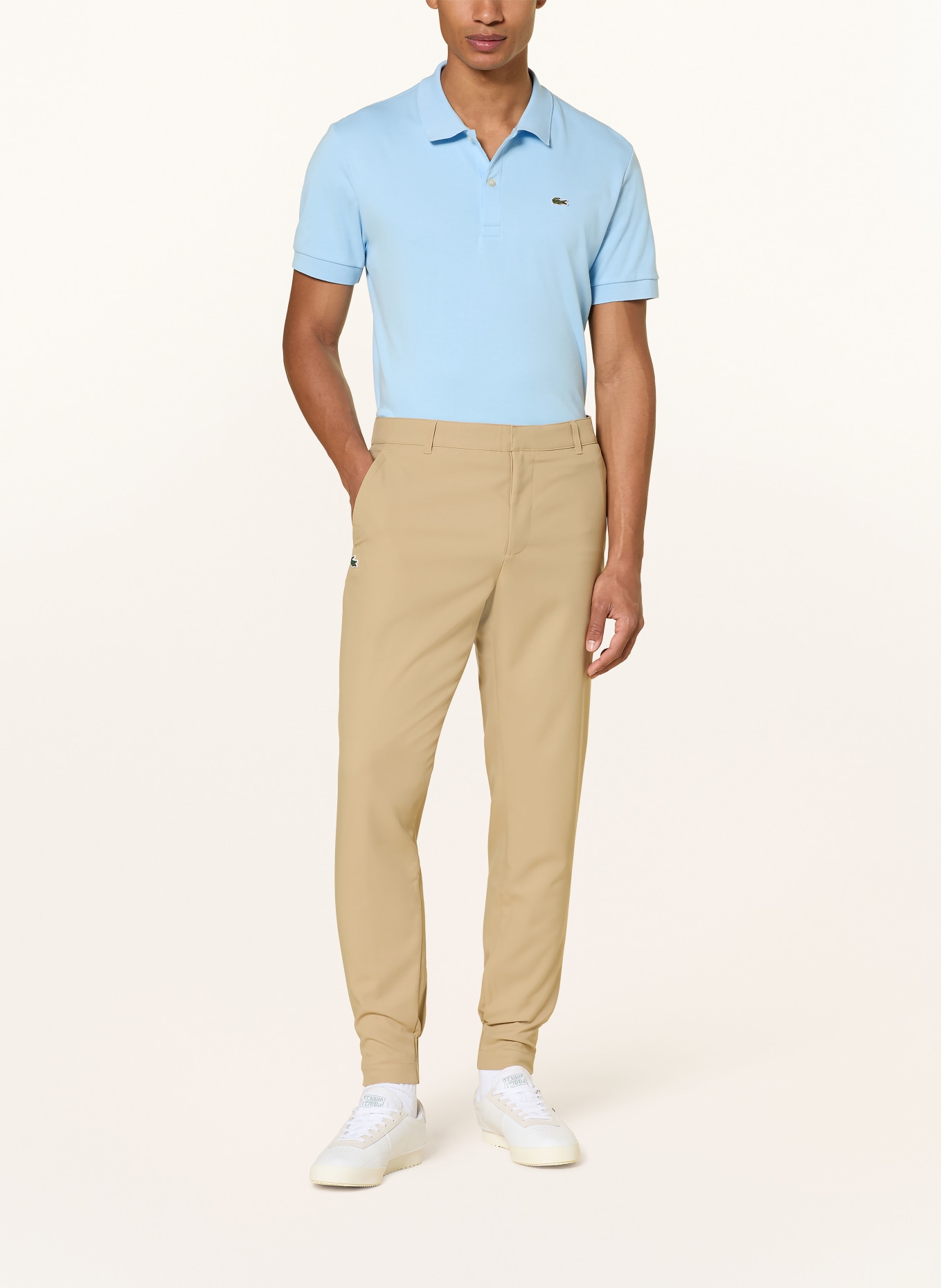 LACOSTE pantalon de golf: BEIGE / VERT