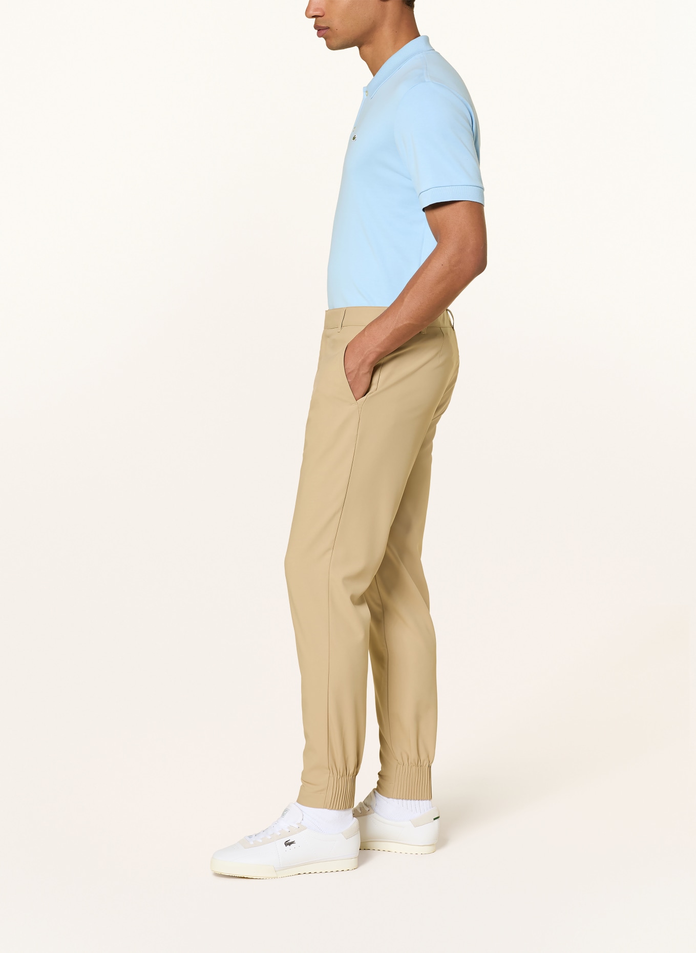 LACOSTE pantalon de golf: BEIGE / VERT