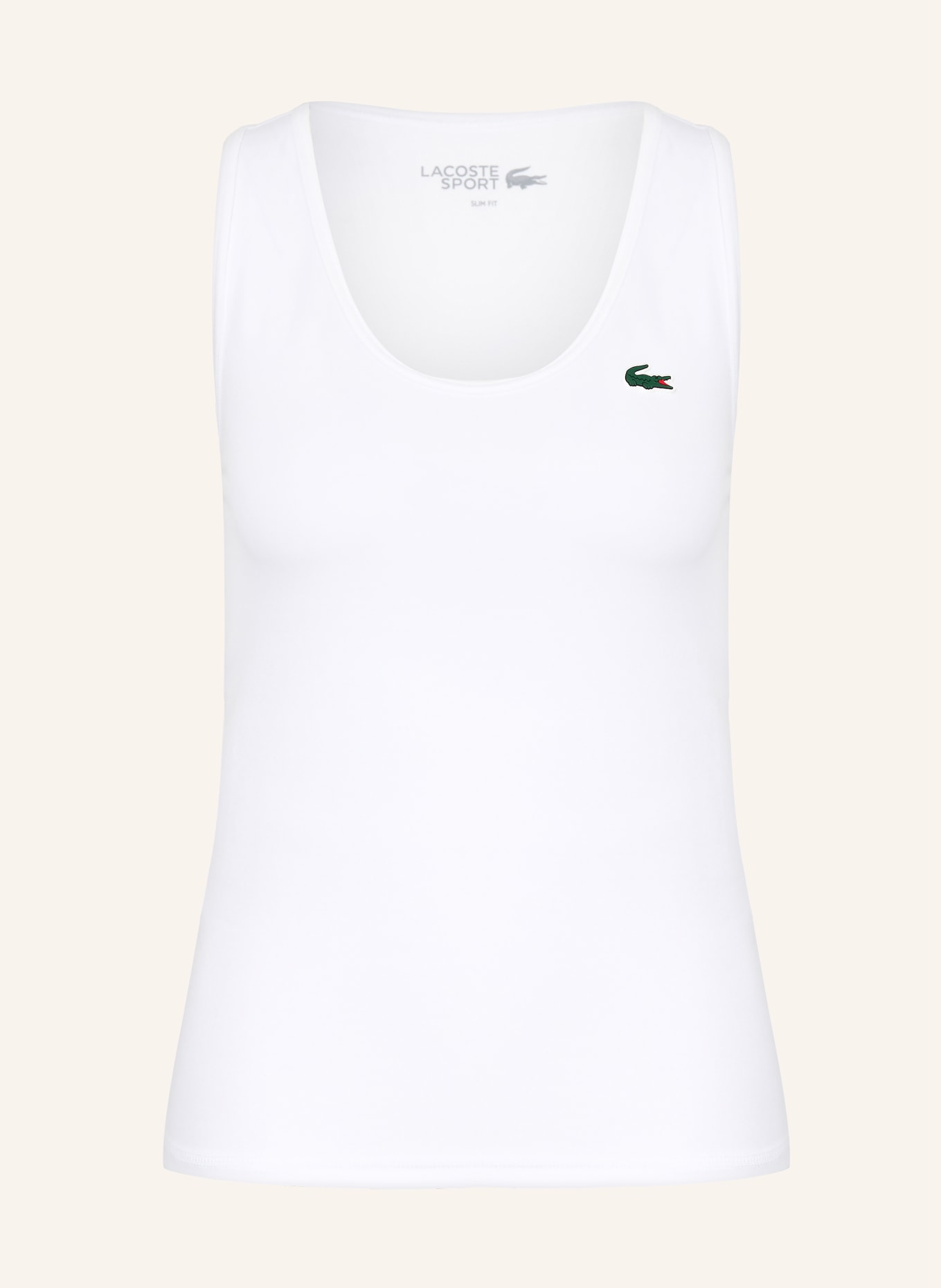 LACOSTE débardeur: BLANC / VERT