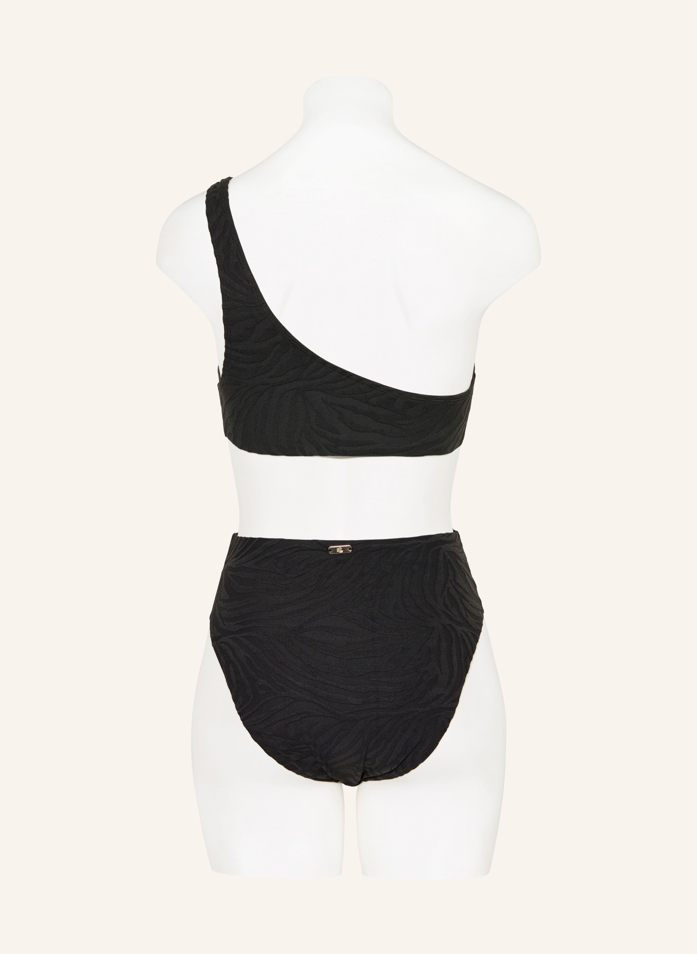 LAUREN RALPH LAUREN Bikinitop met één schouderband ZEBRA JACQUARD: ZWART