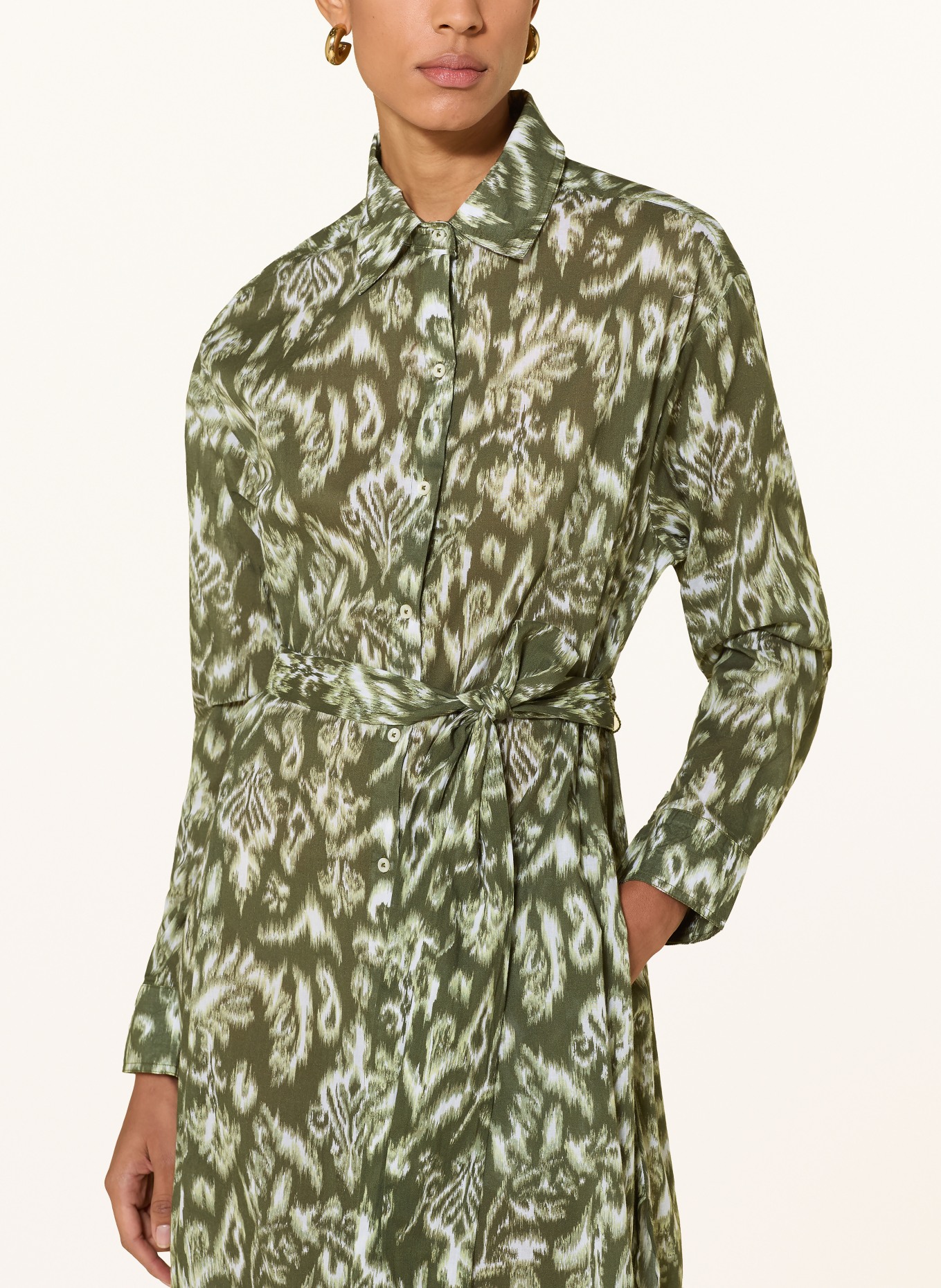 LAUREN RALPH LAUREN Strandjurk: OLIJF / ECRU / LICHTGROEN