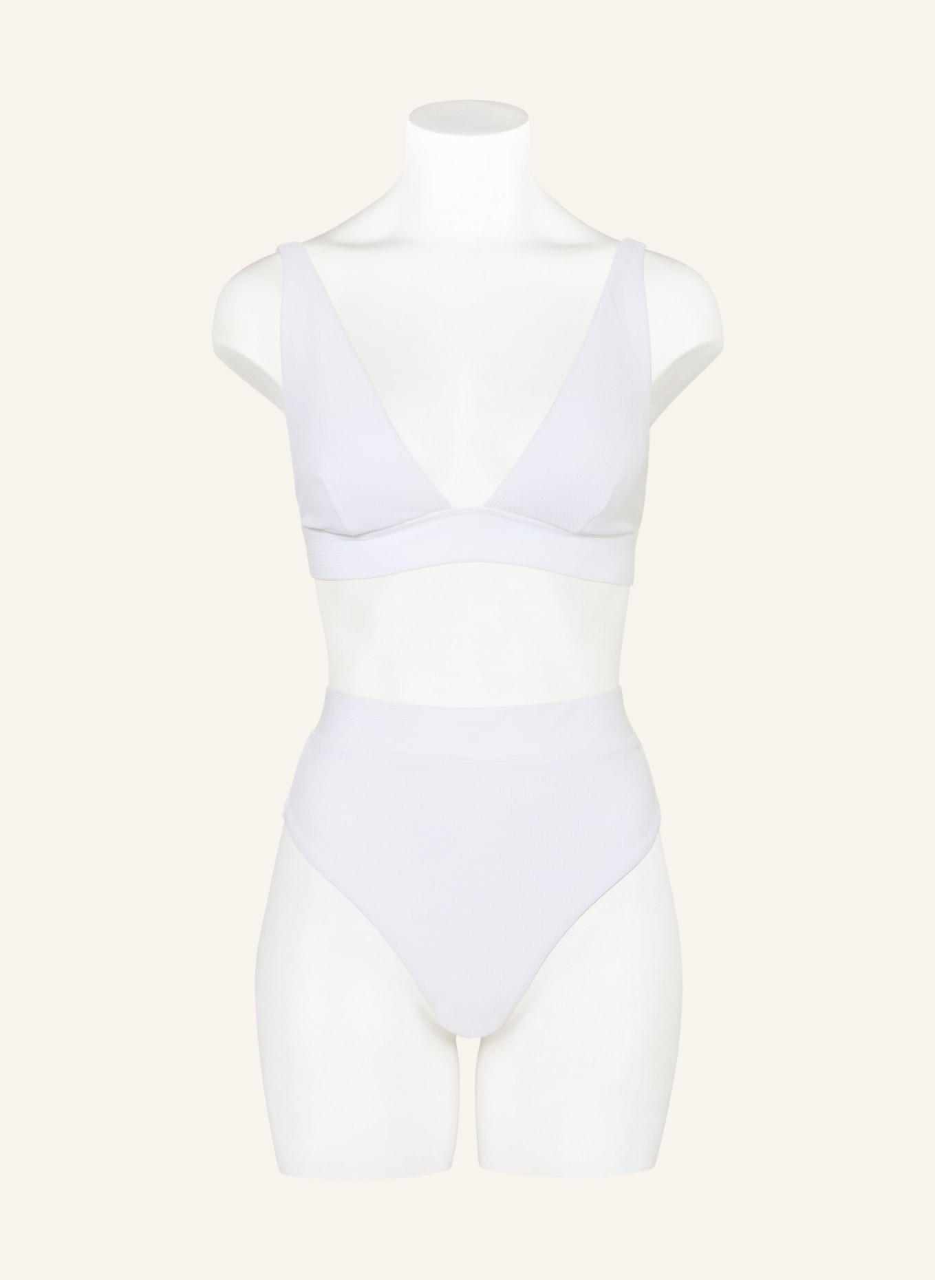 LAUREN RALPH LAUREN High-Waisted Bikini Bottoms OTTOMAN: WHITE