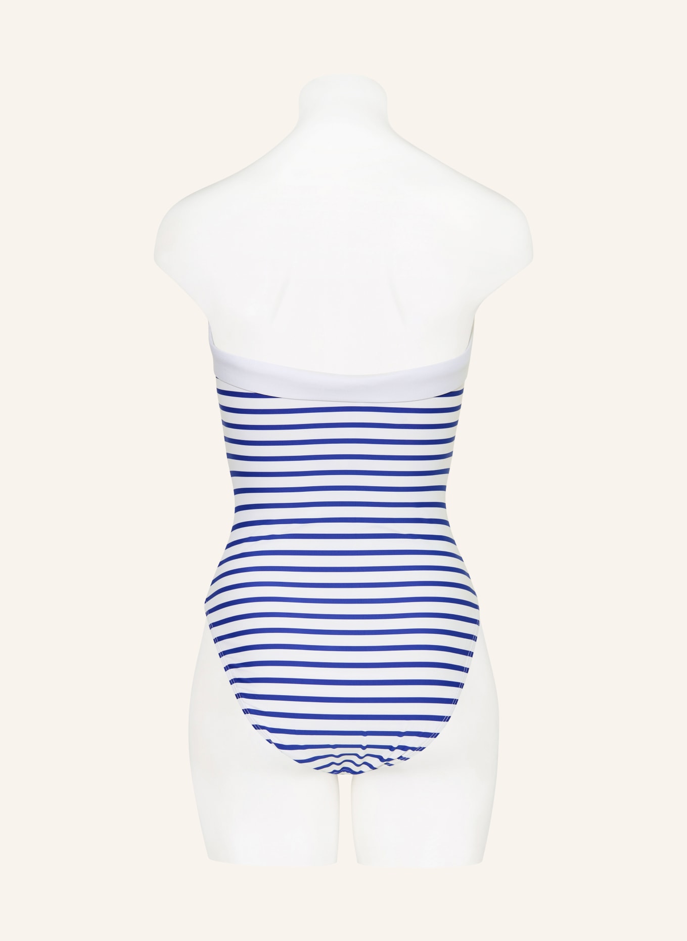 LAUREN RALPH LAUREN Bandeau-Badeanzug SEASIDE STRIPE: BLAU / WEISS