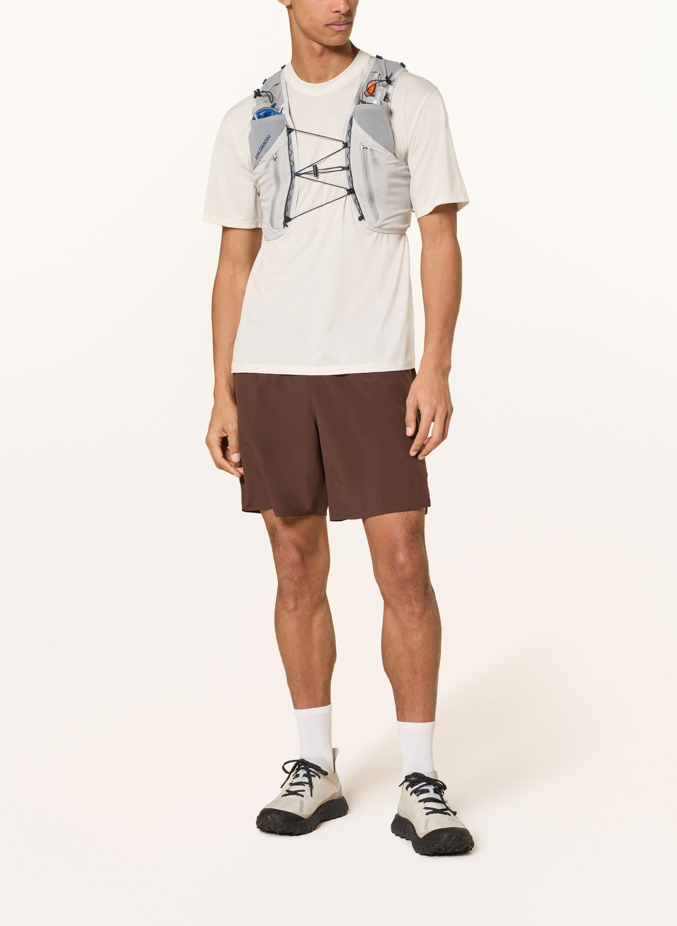 SALOMON 2-in-1-Laufshorts SHKOUT: DUNKELBRAUN