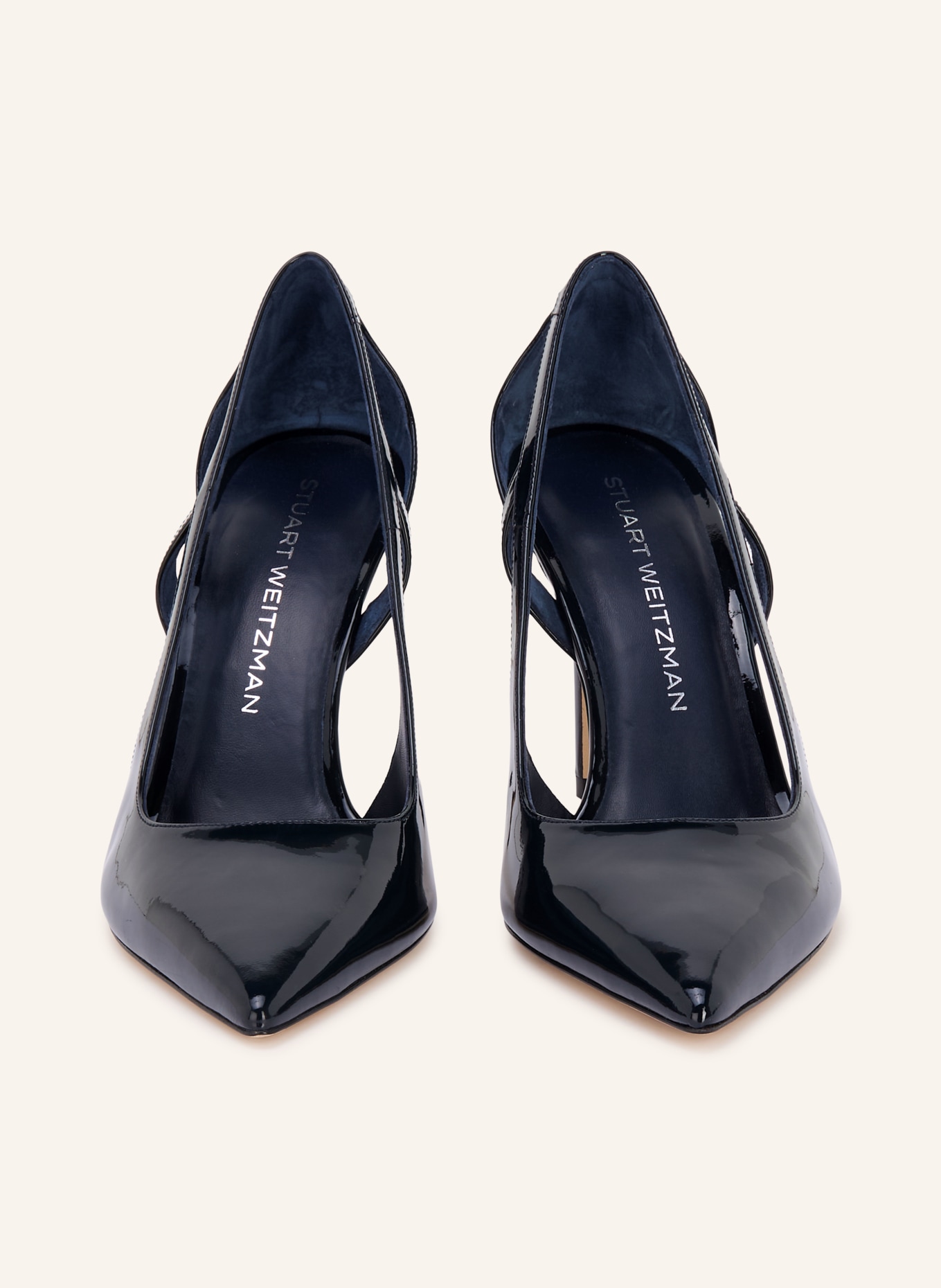 STUART WEITZMAN Lakierowane czółenka STUART POWER CUTOUT: GRANATOWY