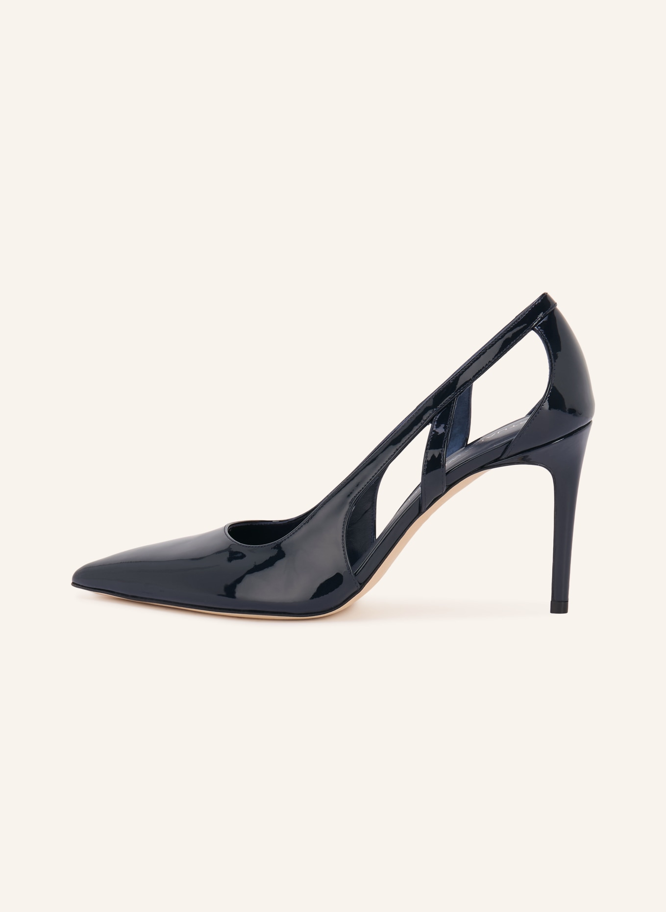 STUART WEITZMAN Lakierowane czółenka STUART POWER CUTOUT: GRANATOWY