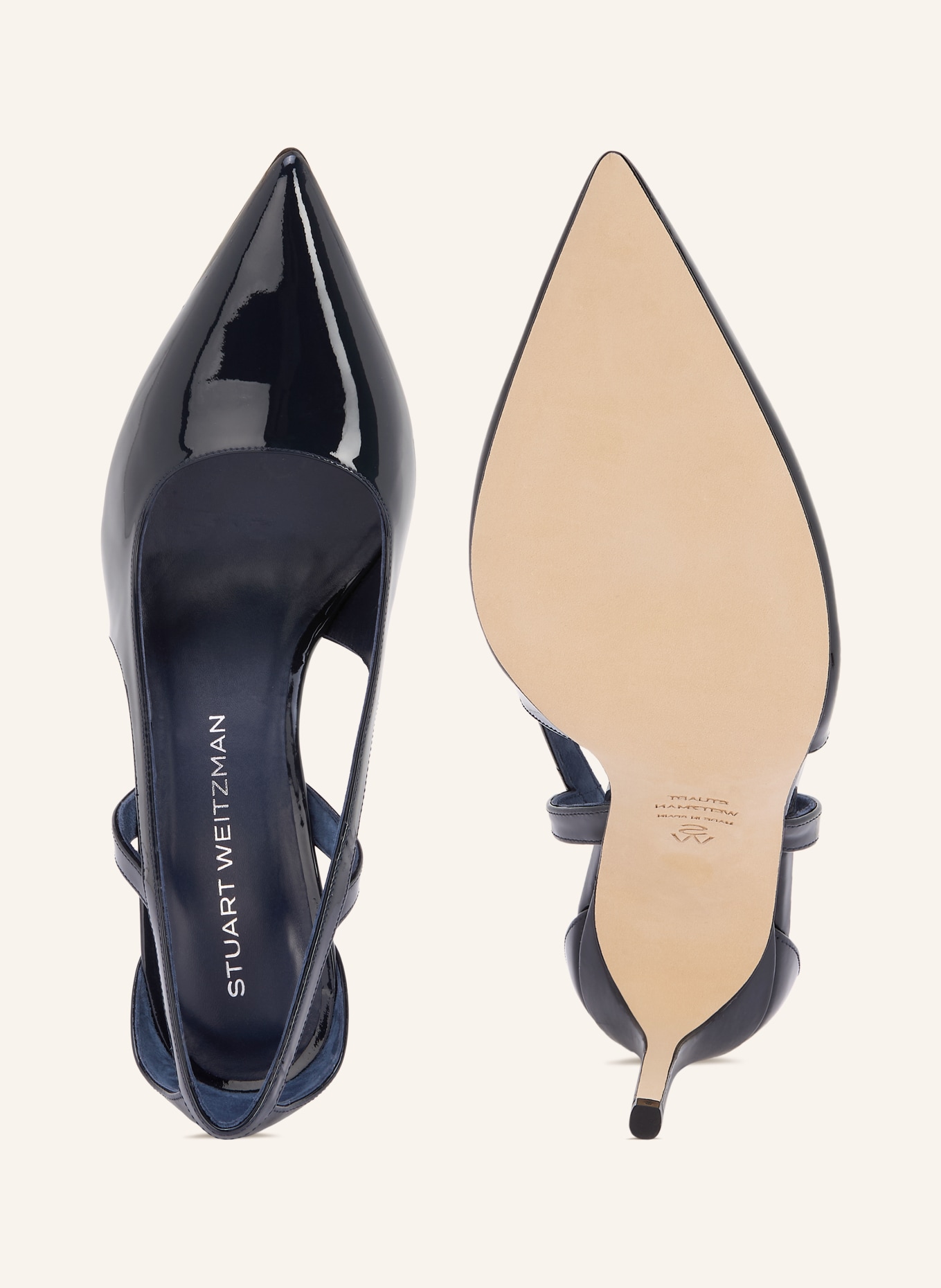 STUART WEITZMAN Lakierowane czółenka STUART POWER CUTOUT: GRANATOWY