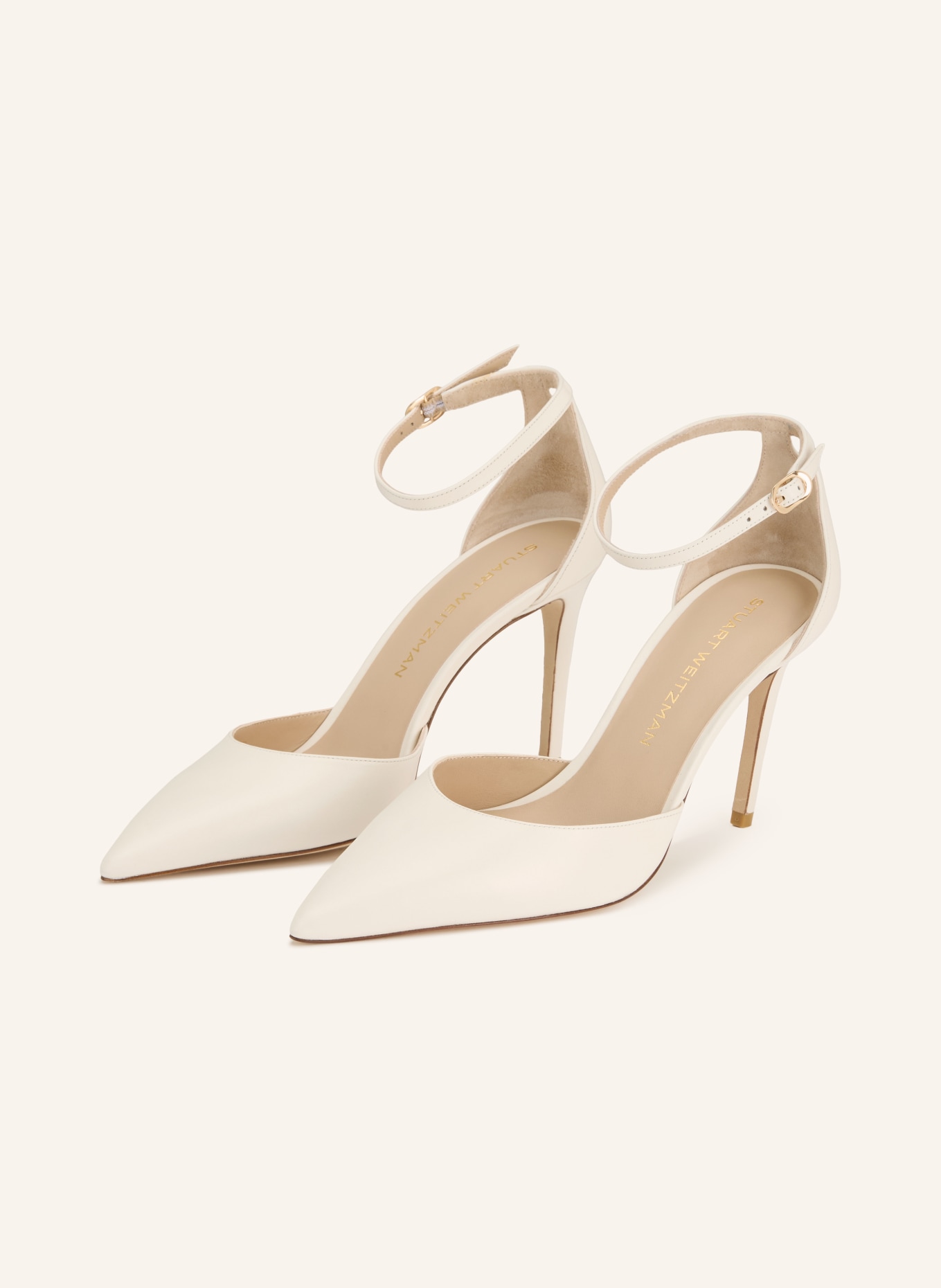 STUART WEITZMAN Slingpumps STUART POWER STRAP: CREME / GOLD