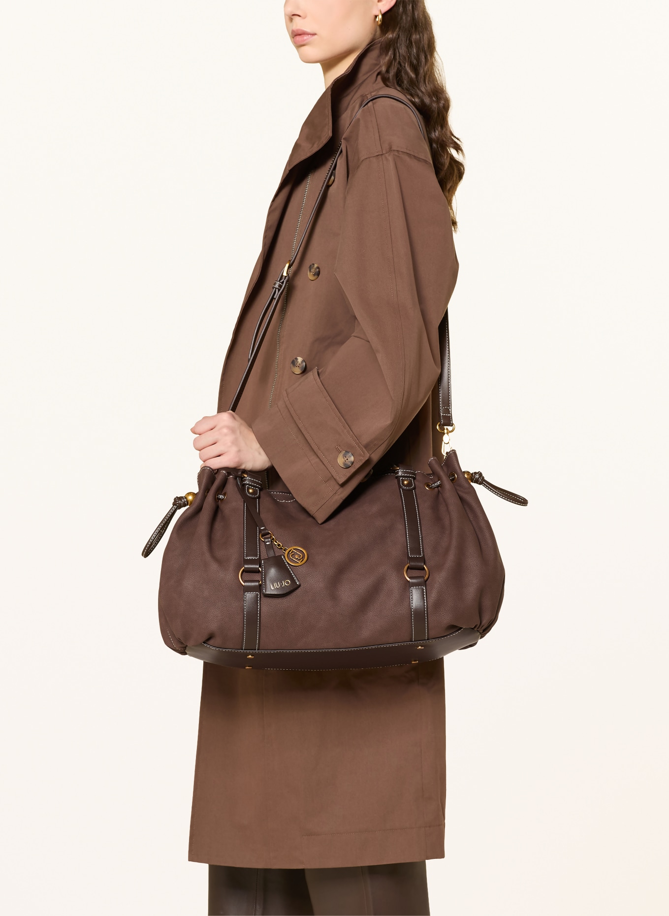 LIU JO kabelka: HNĚDÁ / ZLATÁ