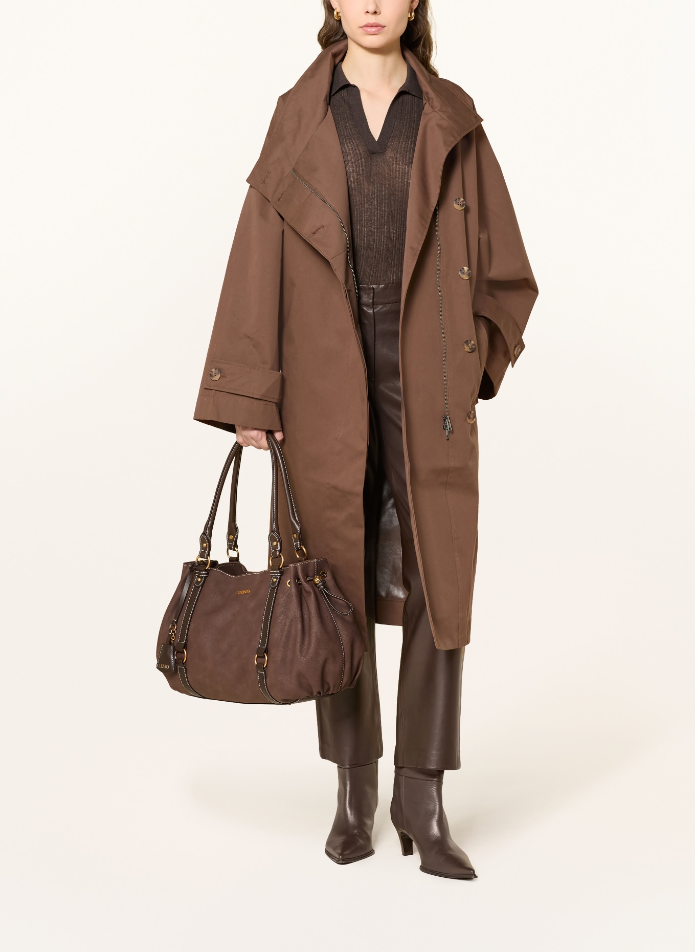 LIU JO kabelka: HNĚDÁ / ZLATÁ