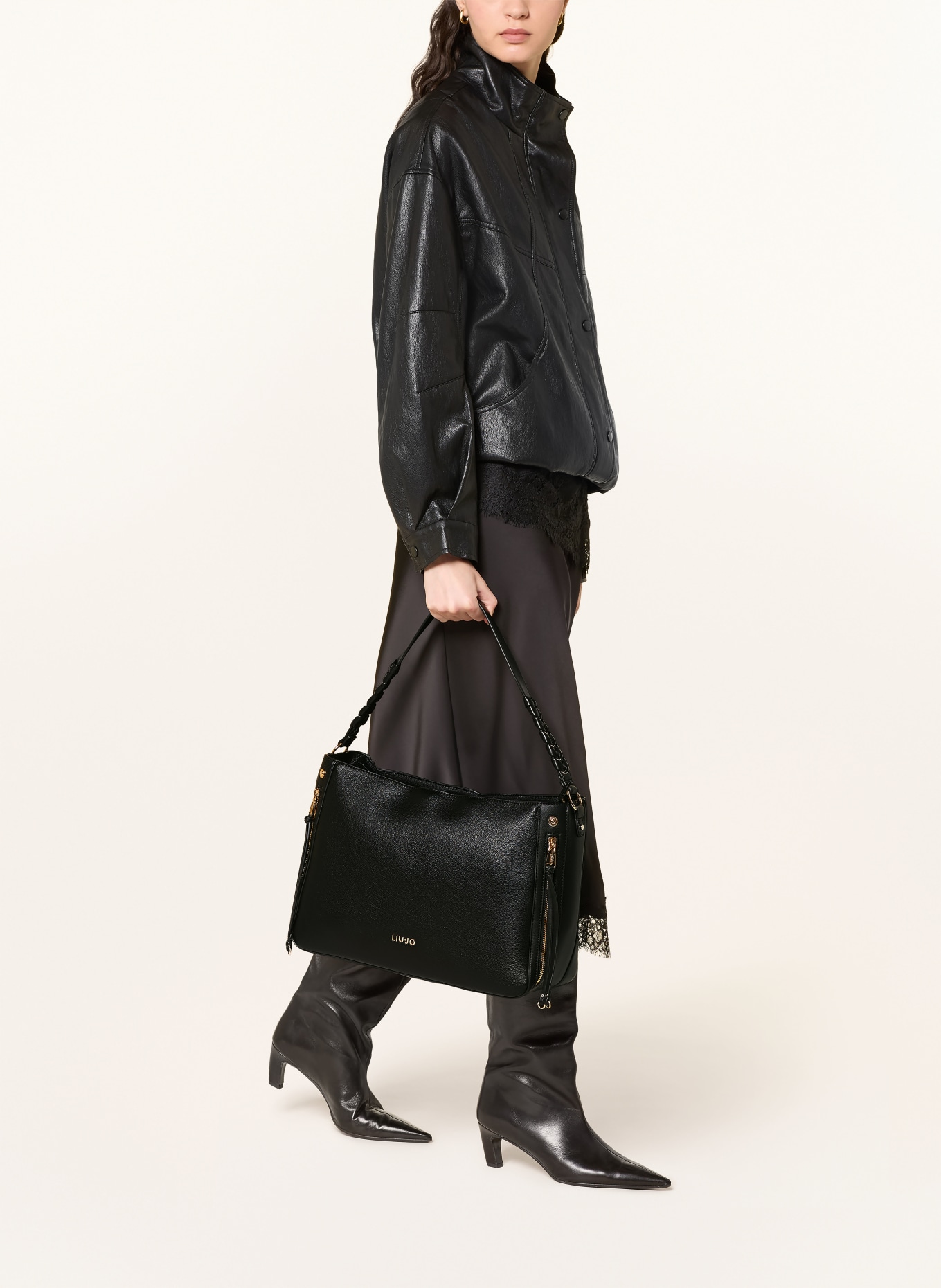 LIU JO torba z kieszenią: CZARNY