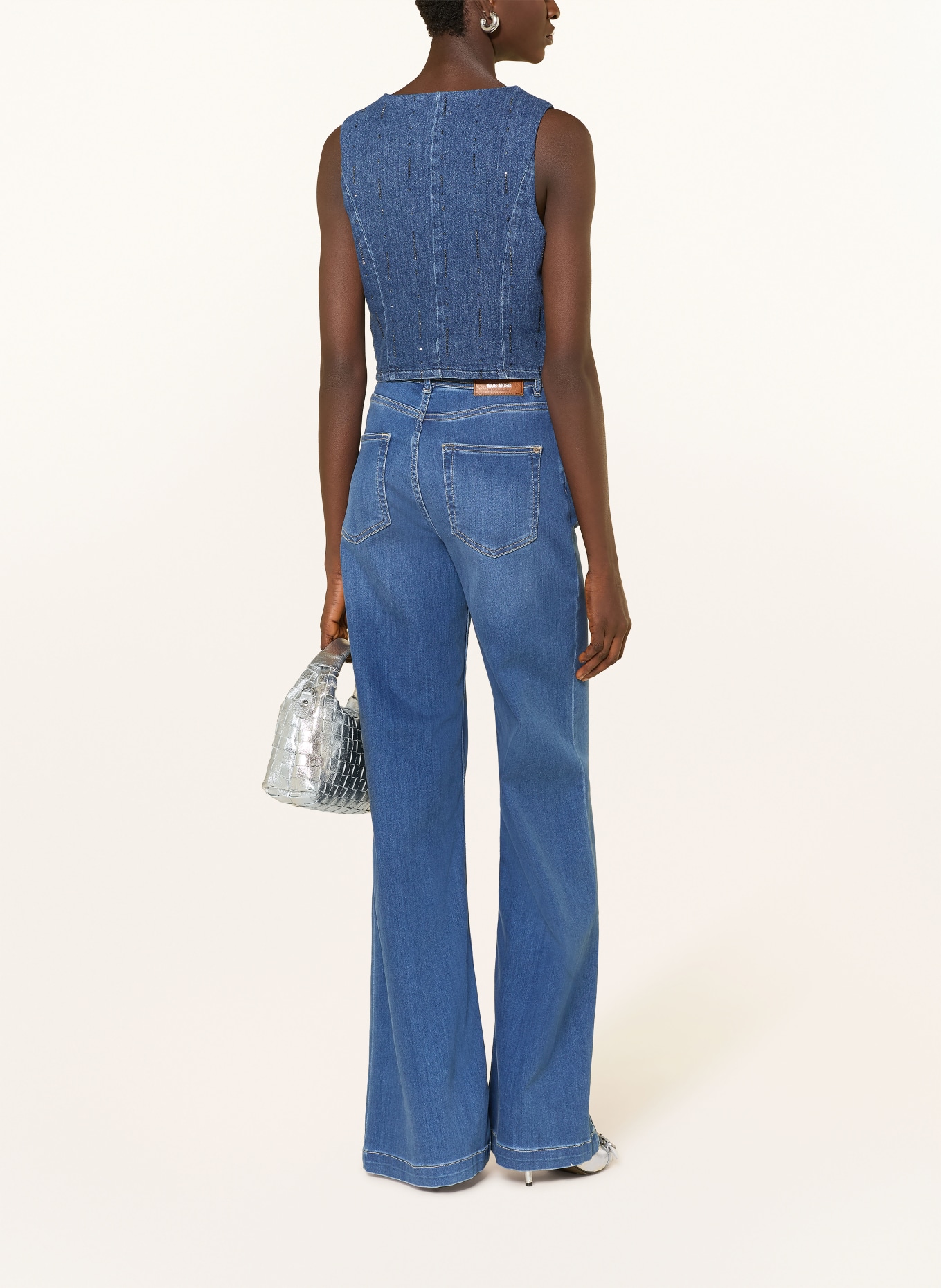 LIU JO Jeans vest with gemstones: BLUE