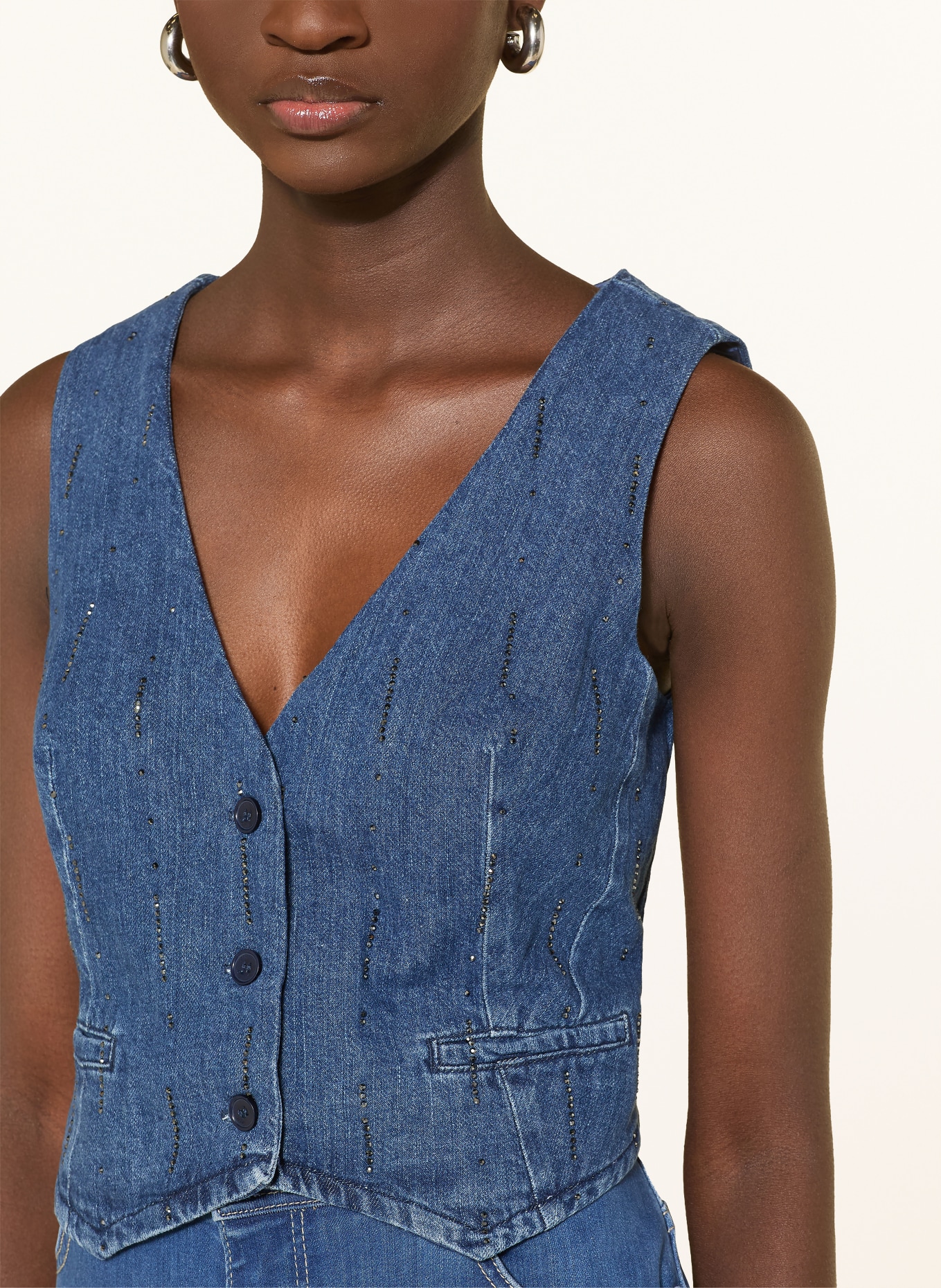 LIU JO Jeans vest with gemstones: BLUE