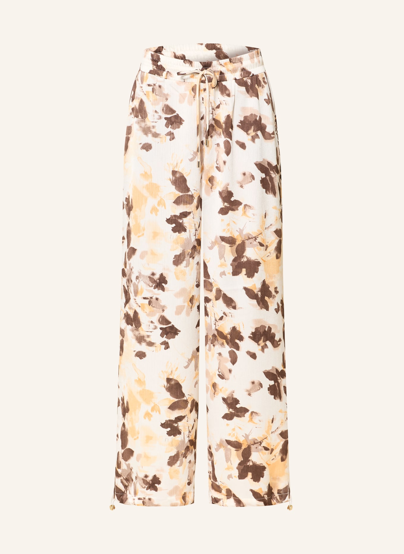 LIU JO Broek: CRÈME / MARRON FONCÉ / ORANJE