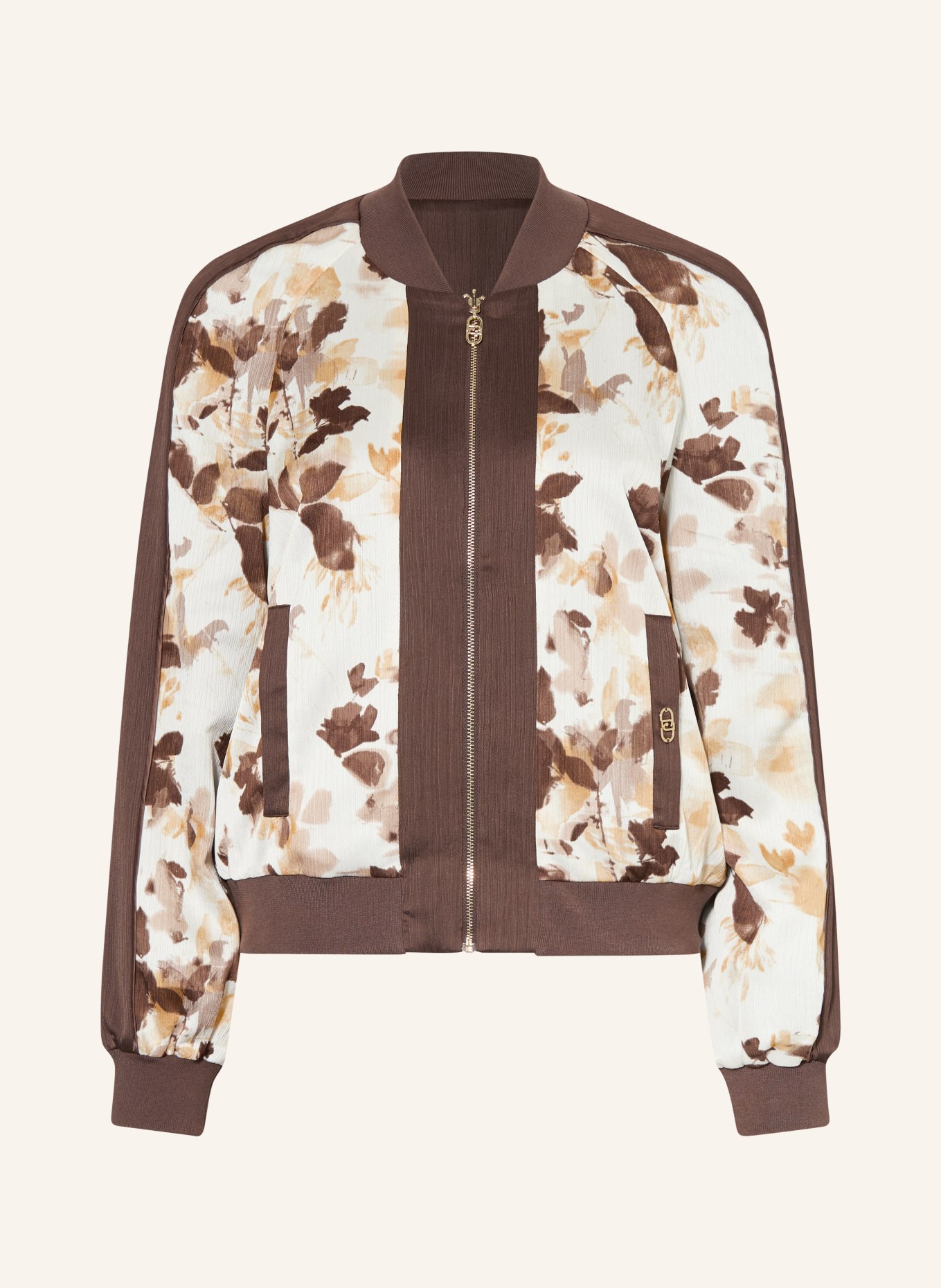 LIU JO blouson: ECRU / MARRON FONCÉ / LICHTORANJE