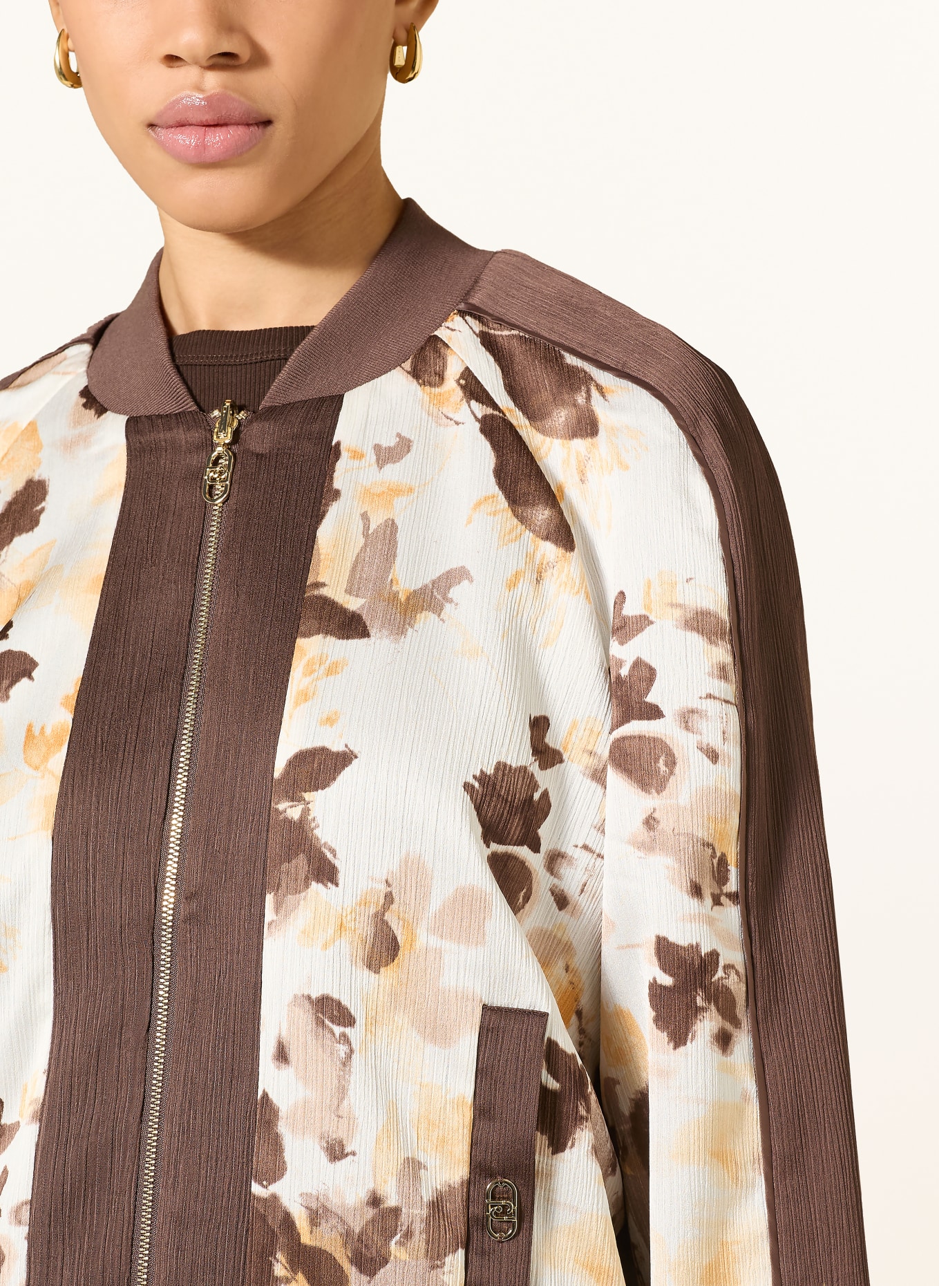 LIU JO blouson: ECRU / MARRON FONCÉ / LICHTORANJE