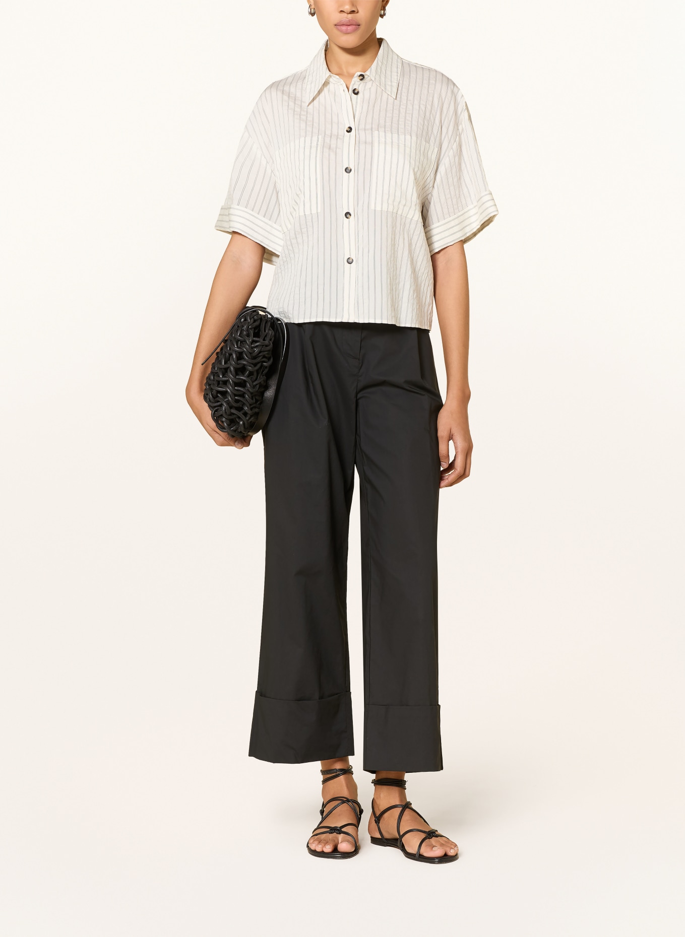 LIU JO Spodnie z marszczeniami: CZARNY