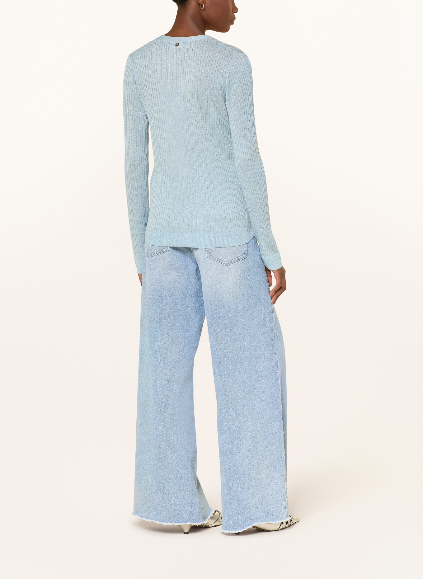 LIU JO Strickjacke mit Glitzergarn: HELLBLAU