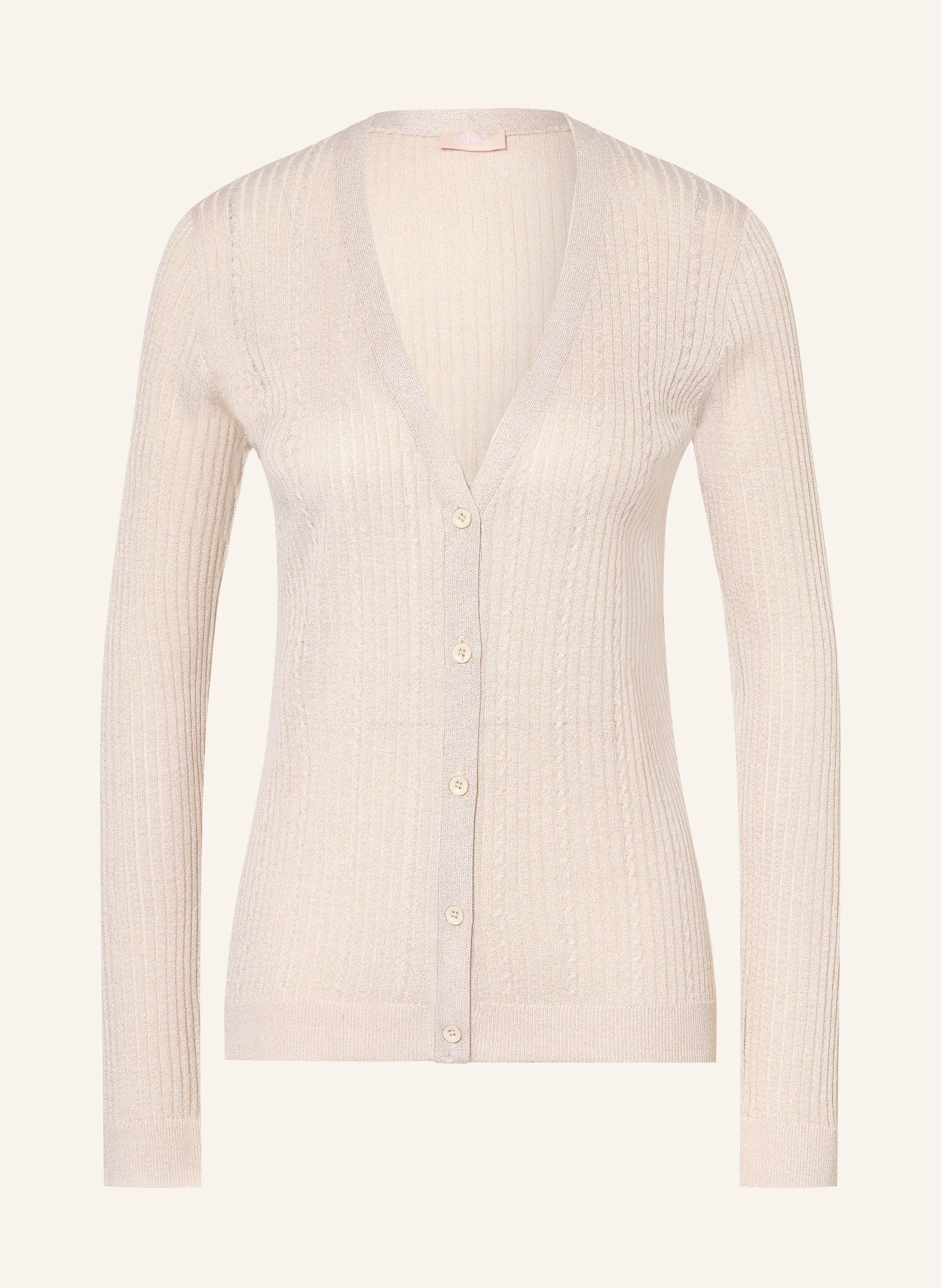 LIU JO Strickjacke mit Glitzergarn: CREME / GOLD