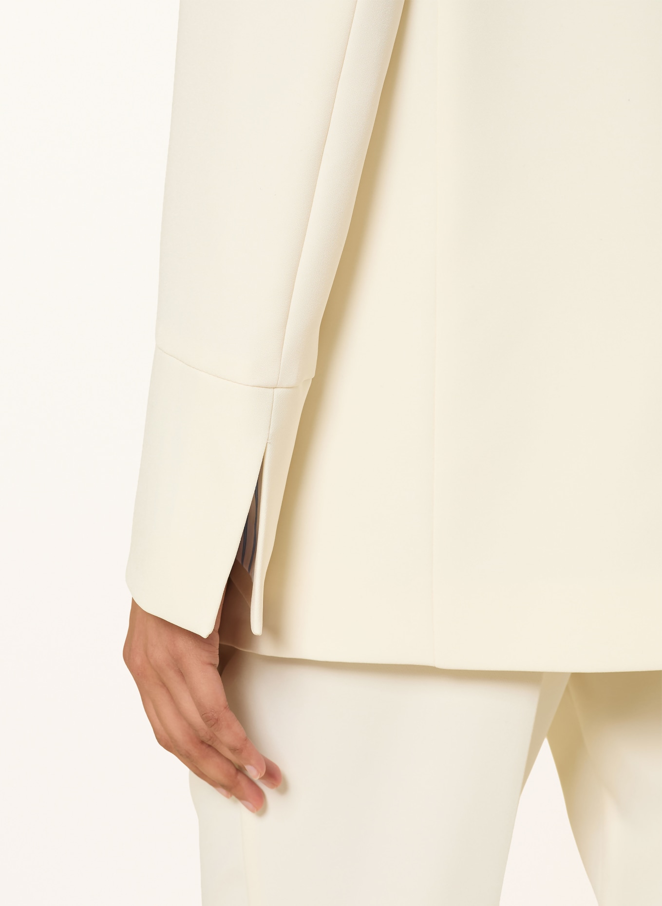 LIU JO lange blazer: ECRU / LICHTBLAUW