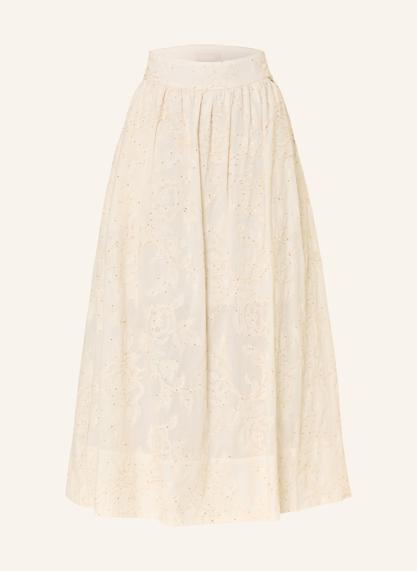 LIU JO Rock mit Pailletten: CREME / GOLD