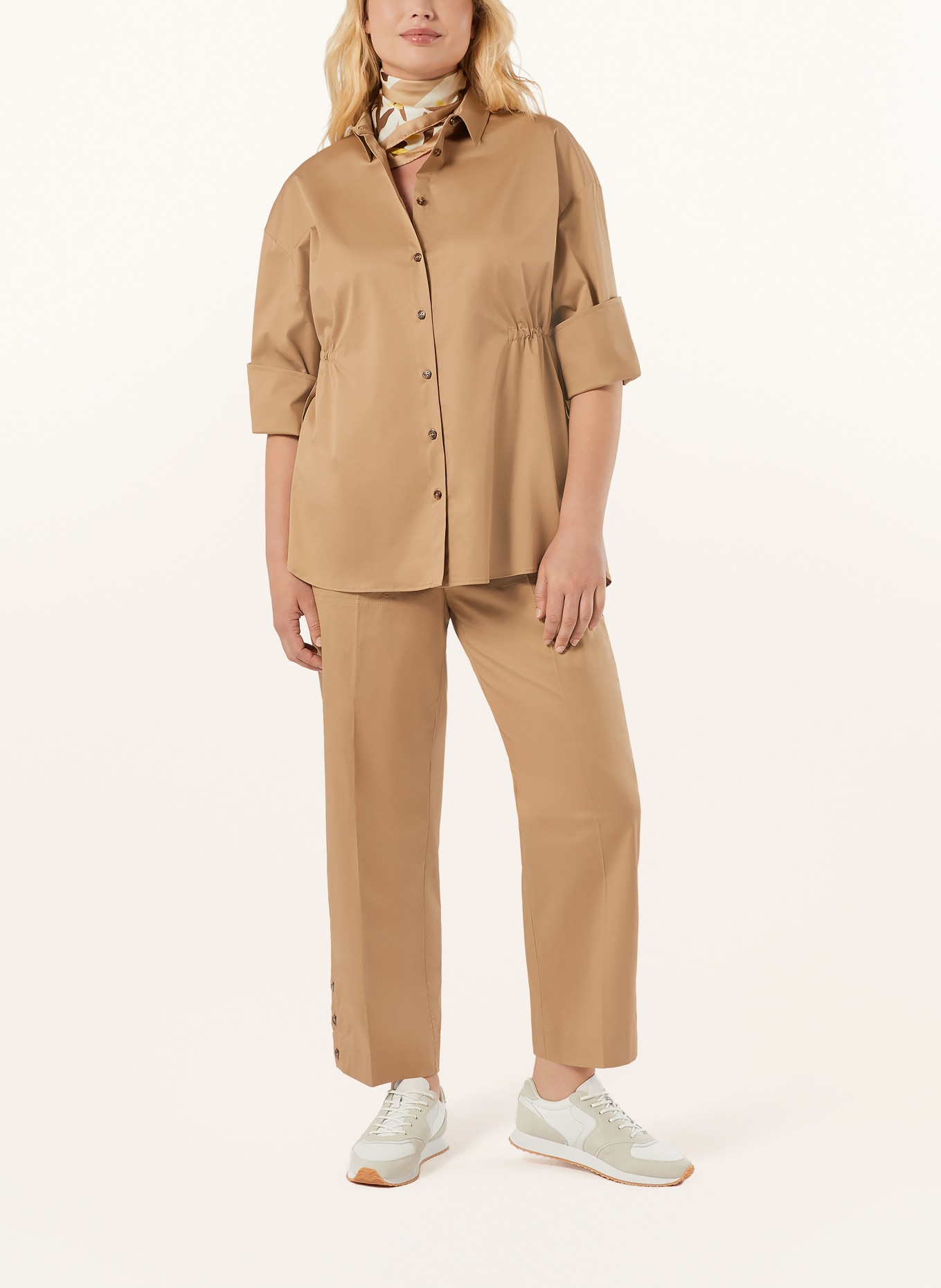 MARINA RINALDI Hemdbluse MEMORE mit 3/4-Arm: BEIGE