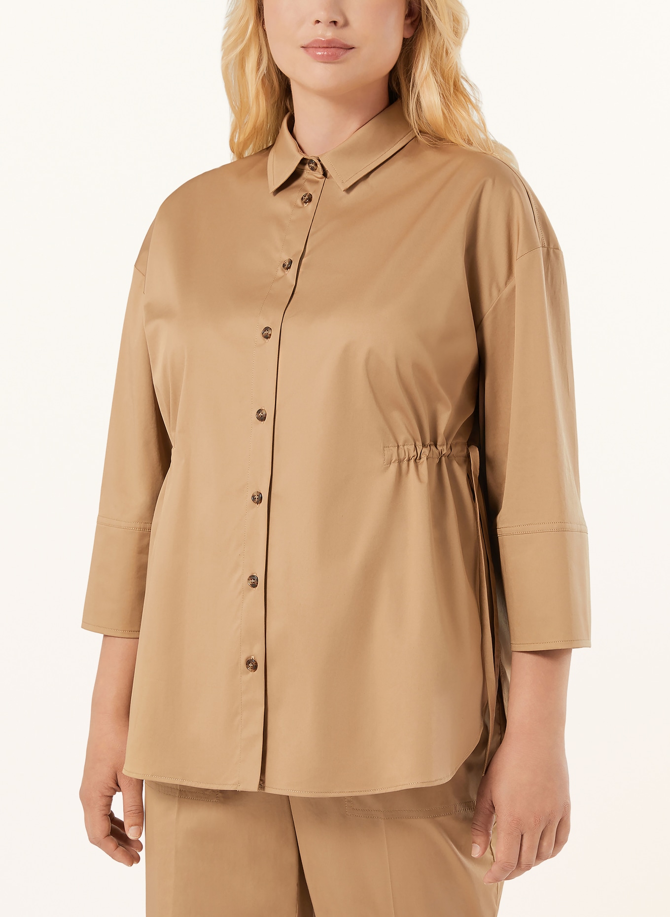 MARINA RINALDI Hemdbluse MEMORE mit 3/4-Arm: BEIGE