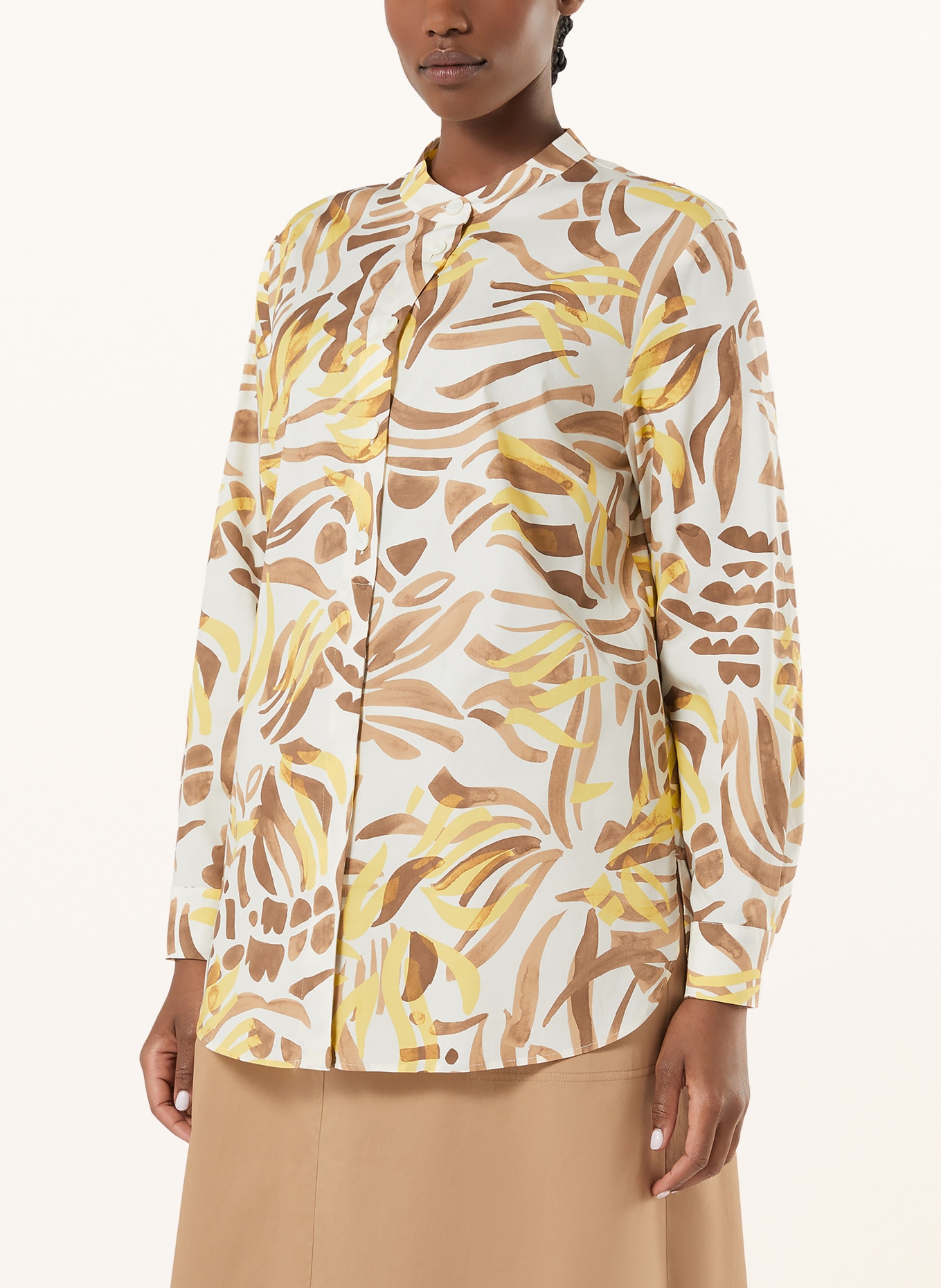 MARINA RINALDI Bluse MATERIA: WEISS / BRAUN / GELB