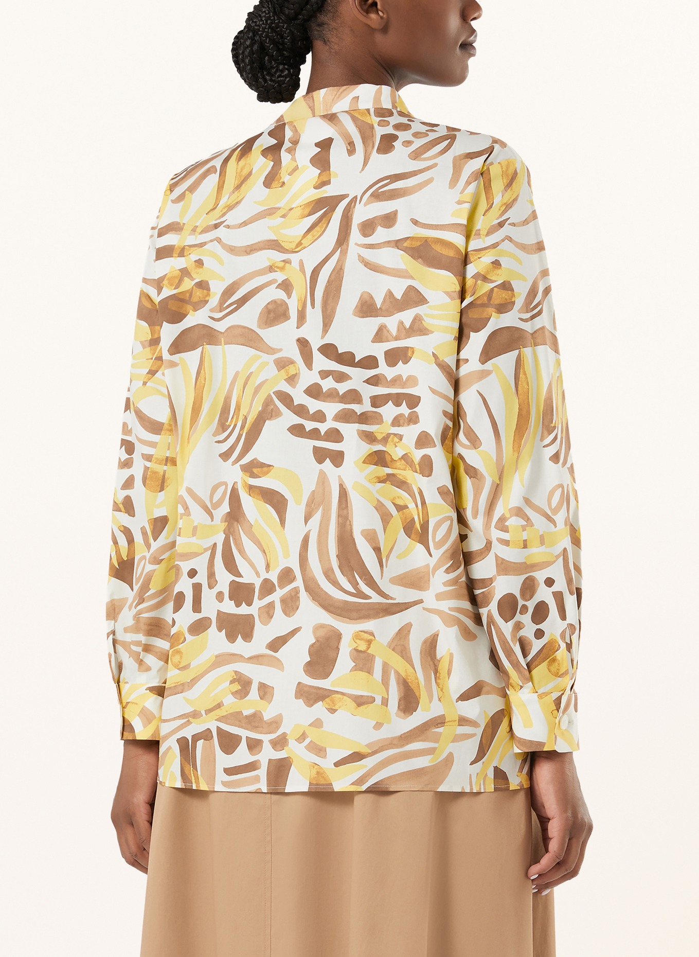 MARINA RINALDI Bluse MATERIA: WEISS / BRAUN / GELB