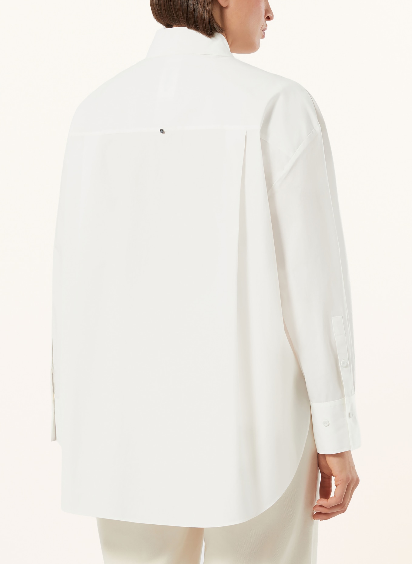 MARINA RINALDI Chemisier avec dentelle et pierres précieuses: BLANC