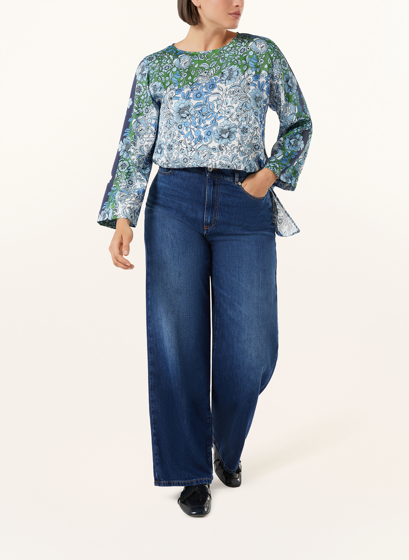 MARINA RINALDI Wide Leg Jeans BABY: 005 NAVY