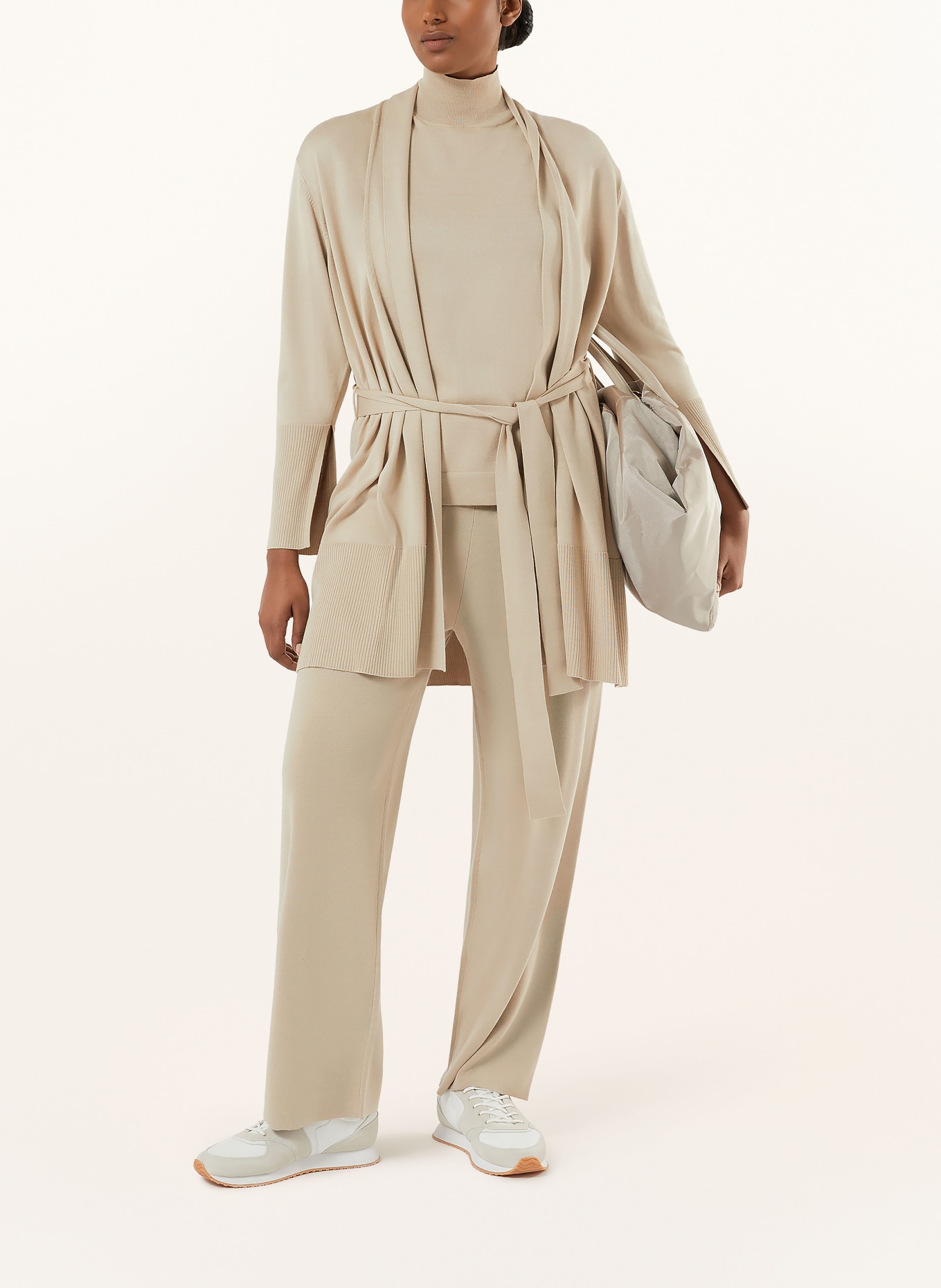 MARINA RINALDI Stricktop SMAESTA mit Schmucksteinen: BEIGE