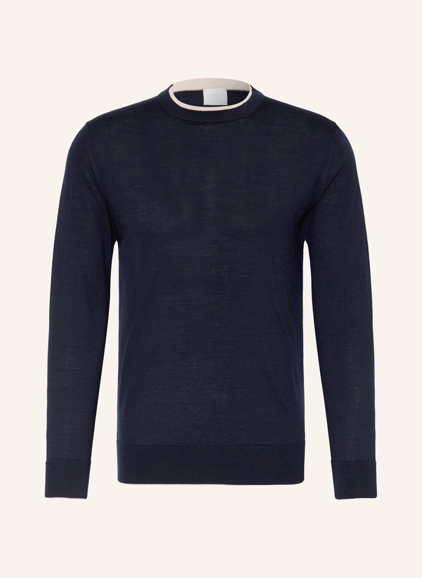 eleventy Pullover mit Seide: DUNKELBLAU / CREME