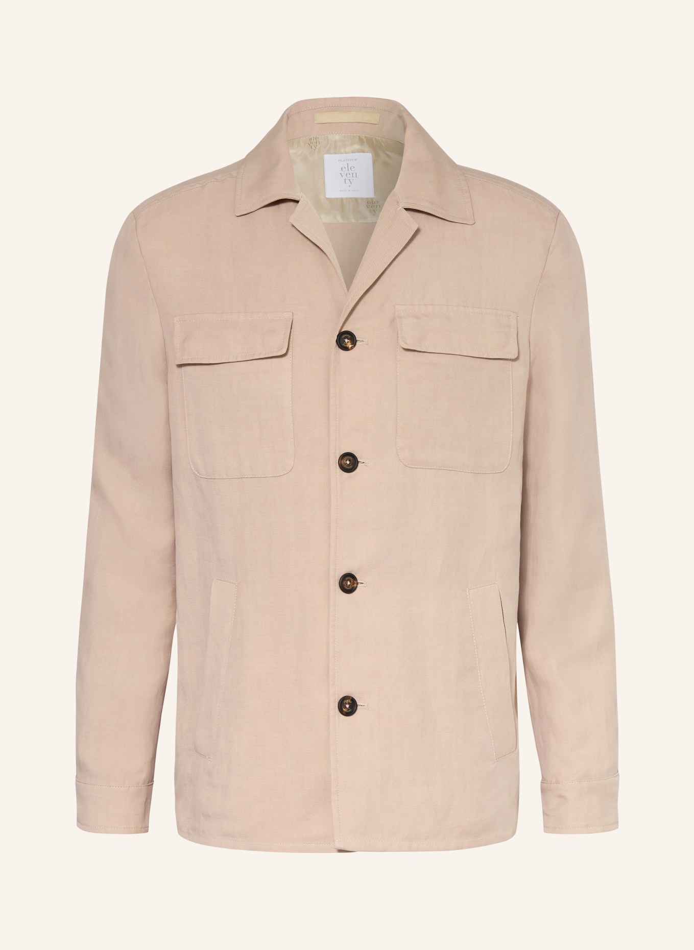 eleventy Oversized jacket with linen: BEIGE