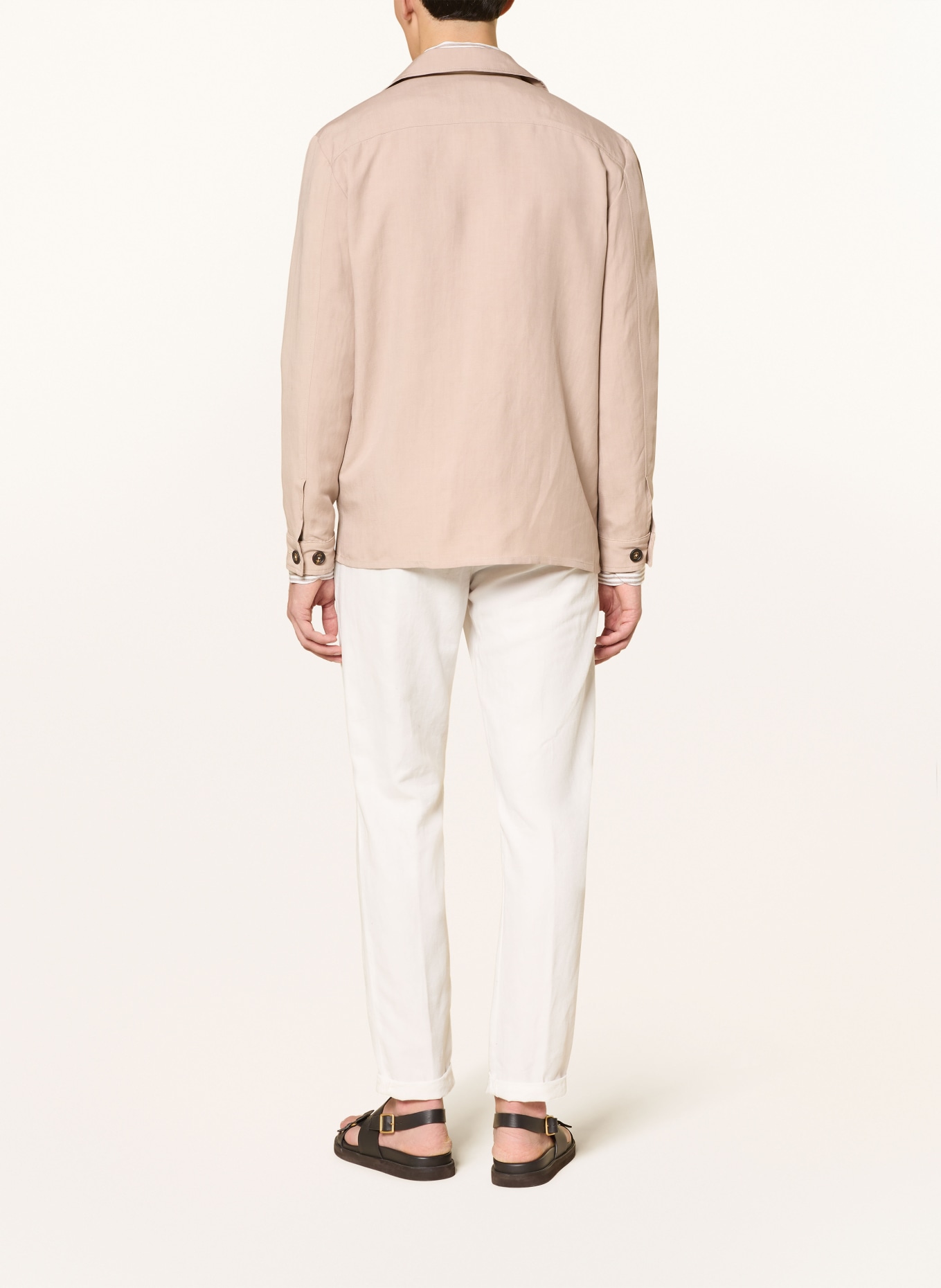 eleventy Oversized jacket with linen: BEIGE