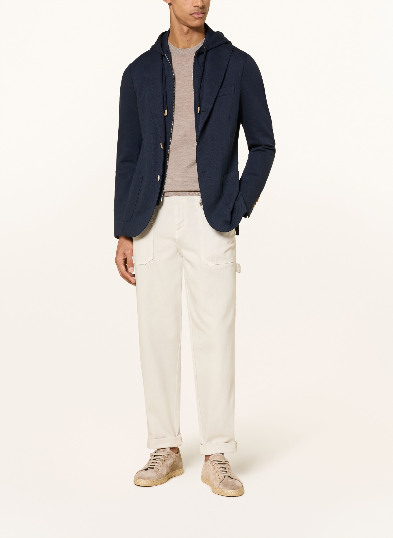 eleventy Veste en jersey coupe slim avec bande amovible: BLEU FONCÉ