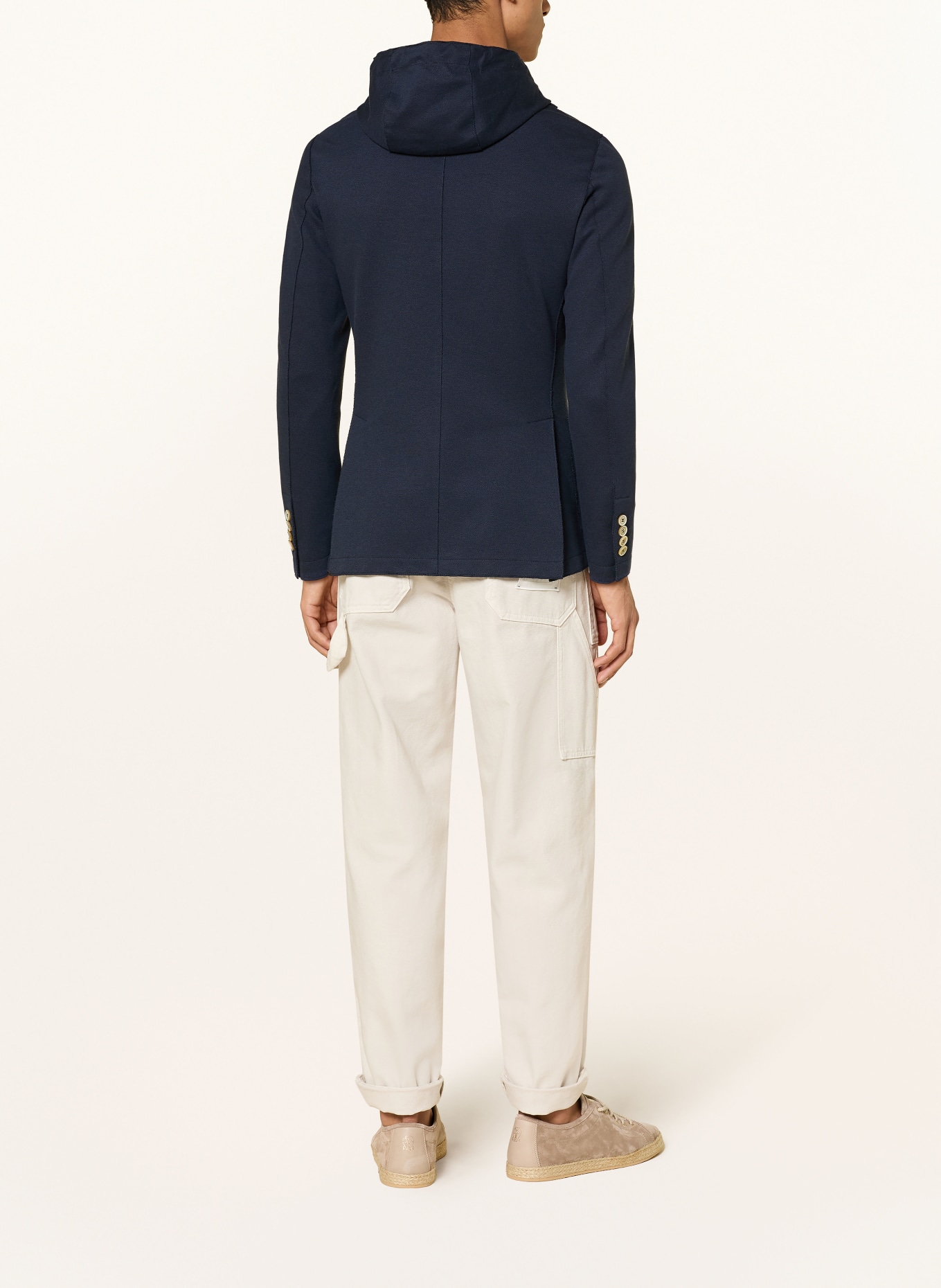 eleventy Veste en jersey coupe slim avec bande amovible: BLEU FONCÉ