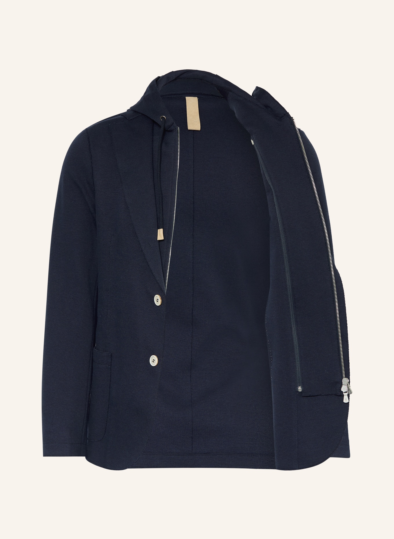eleventy Veste en jersey coupe slim avec bande amovible: BLEU FONCÉ