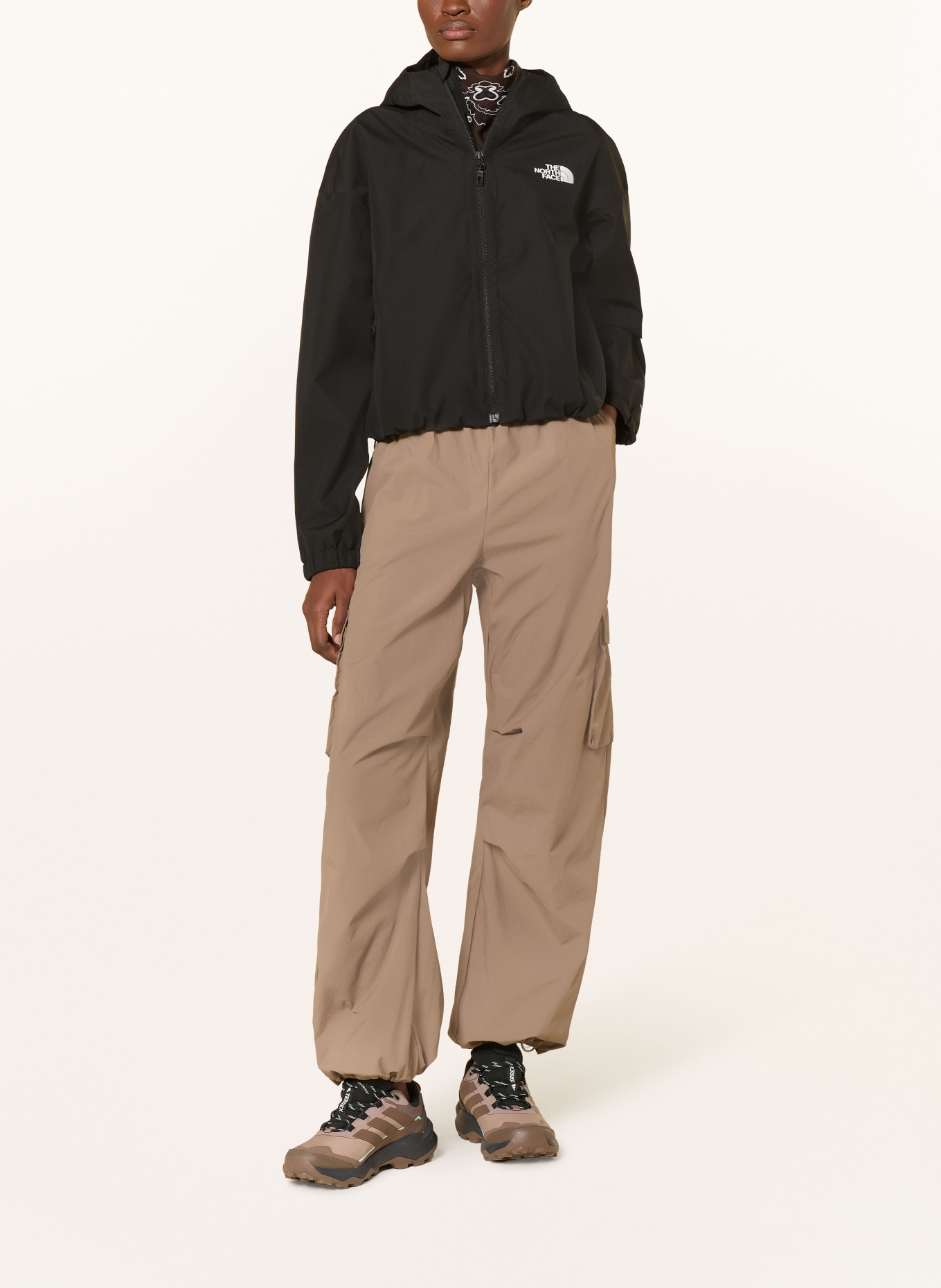 THE NORTH FACE Regenjacke QUEST MONO CROPPED: SCHWARZ