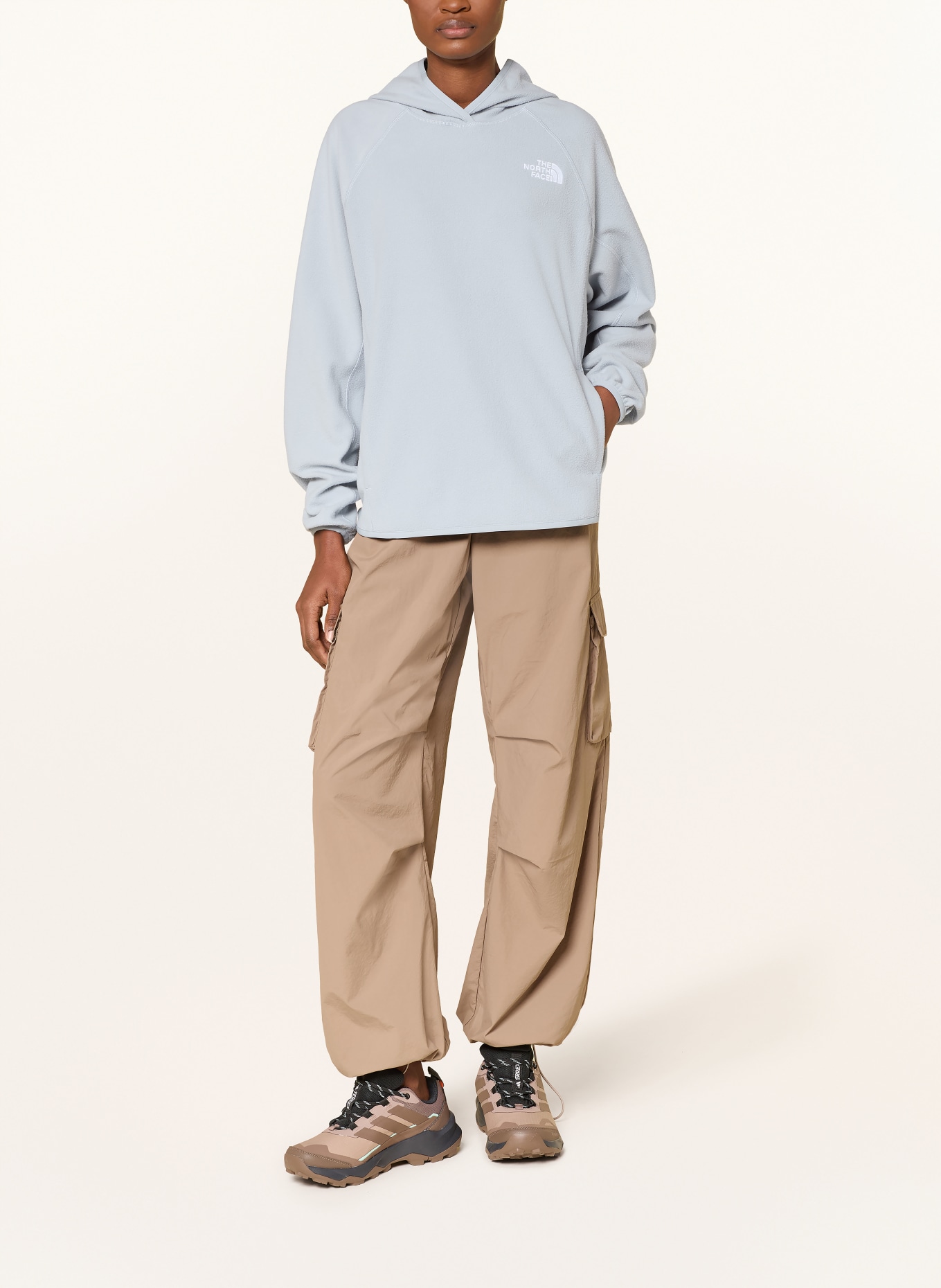 THE NORTH FACE Sweat à capuche polaire OXARA: BLEU CLAIR