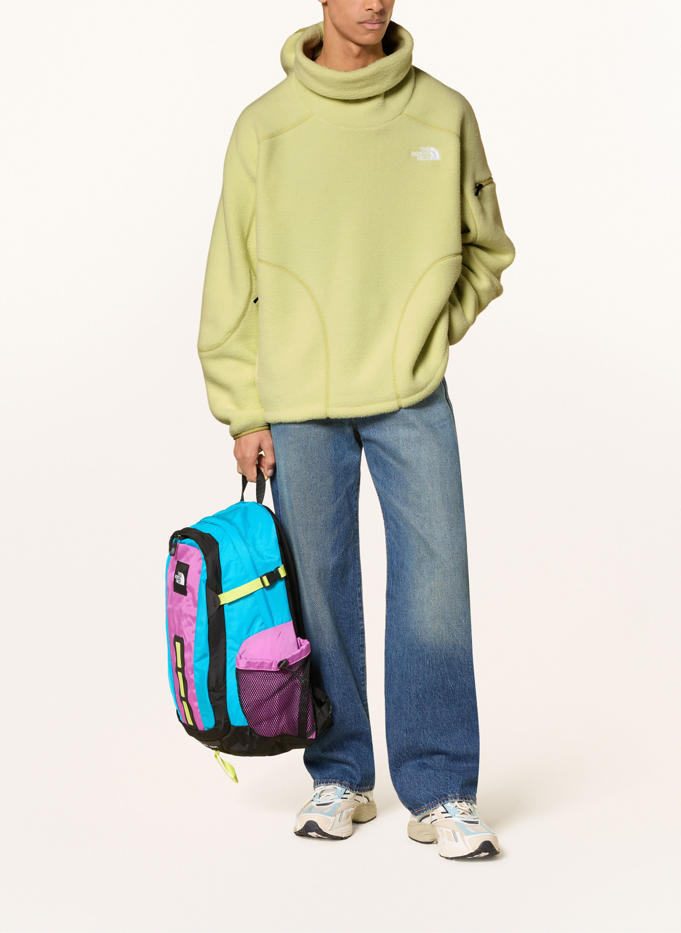 THE NORTH FACE Bluza z kapturem oversize NSE z polaru: ŻÓŁTY / BIAŁY