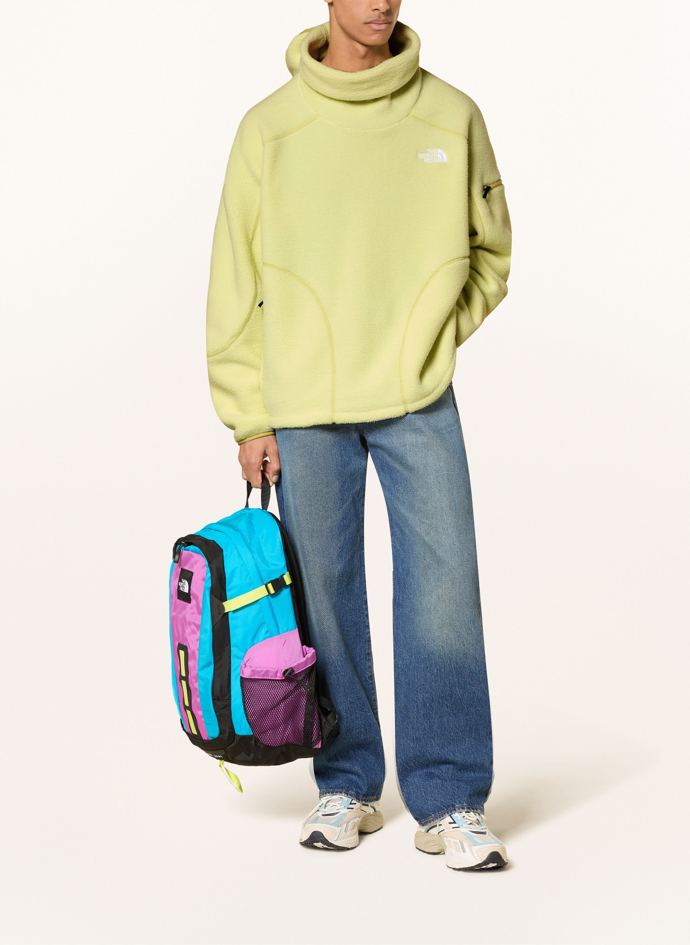 THE NORTH FACE Oversized hoodie NSE van fleece: GEEL / WIT