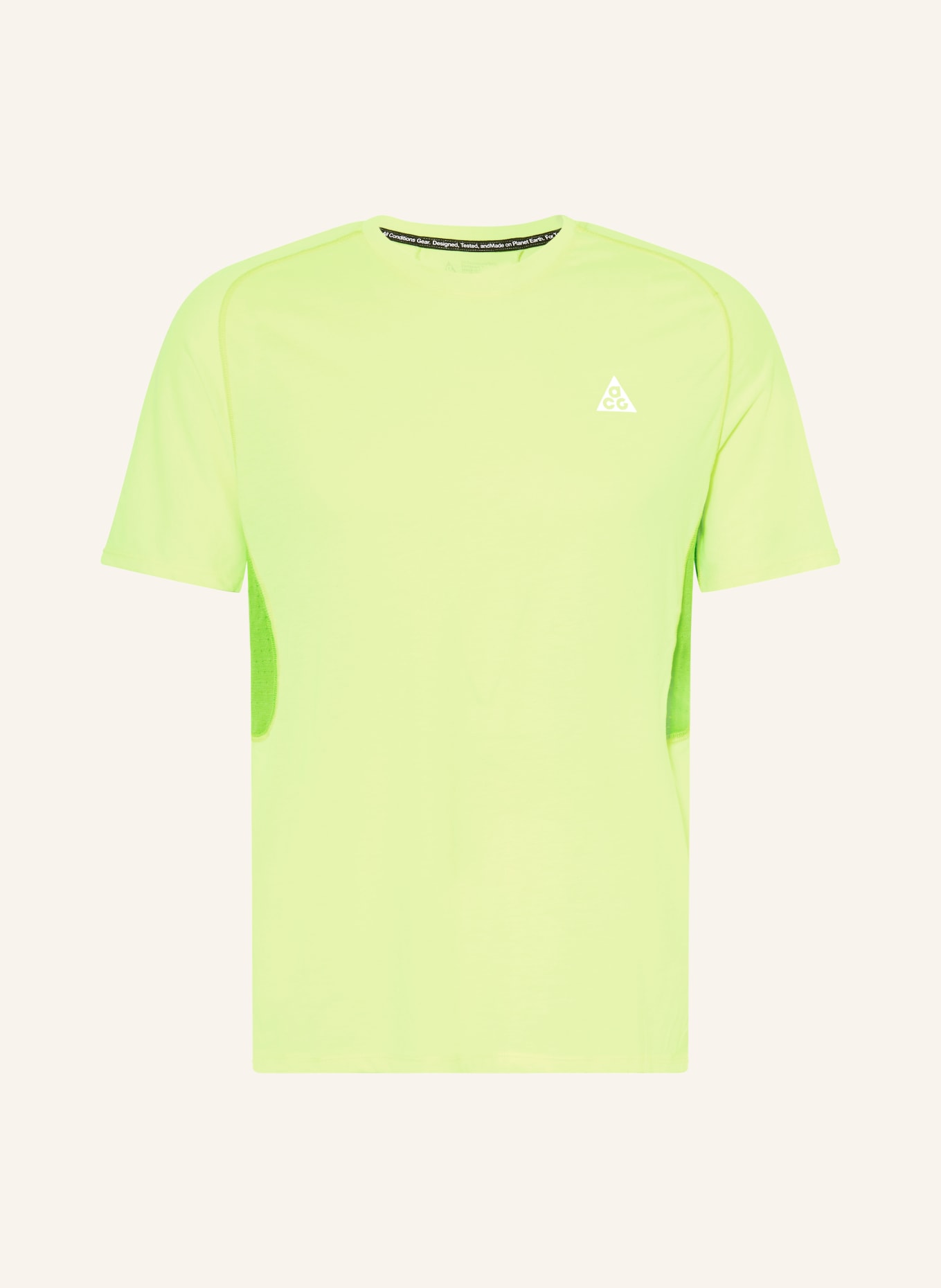 Nike T-shirt ACG SOLAR CHASE in materiaalmix: NEONGROEN