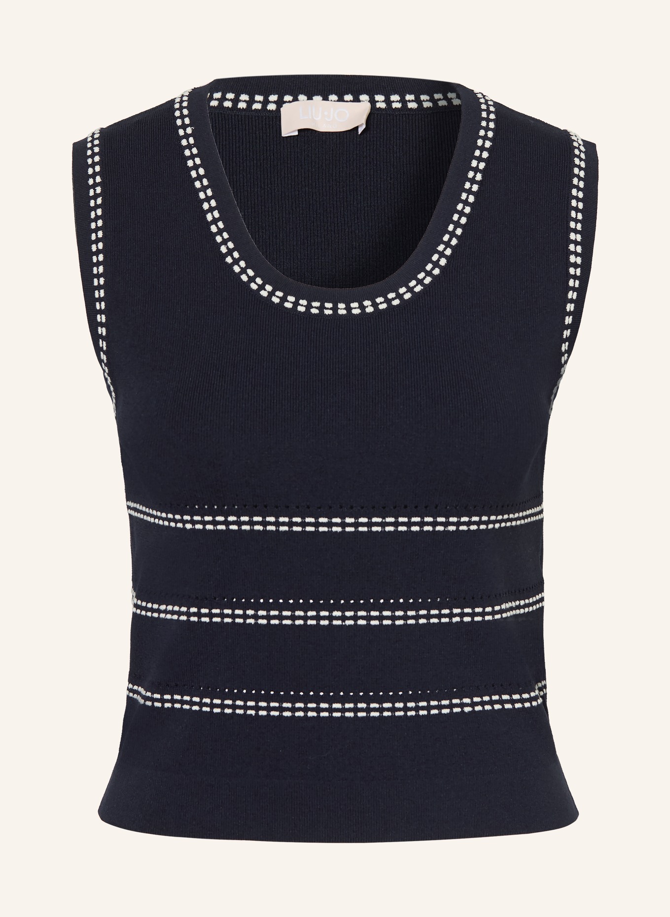 LIU JO Stricktop: DUNKELBLAU / WEISS